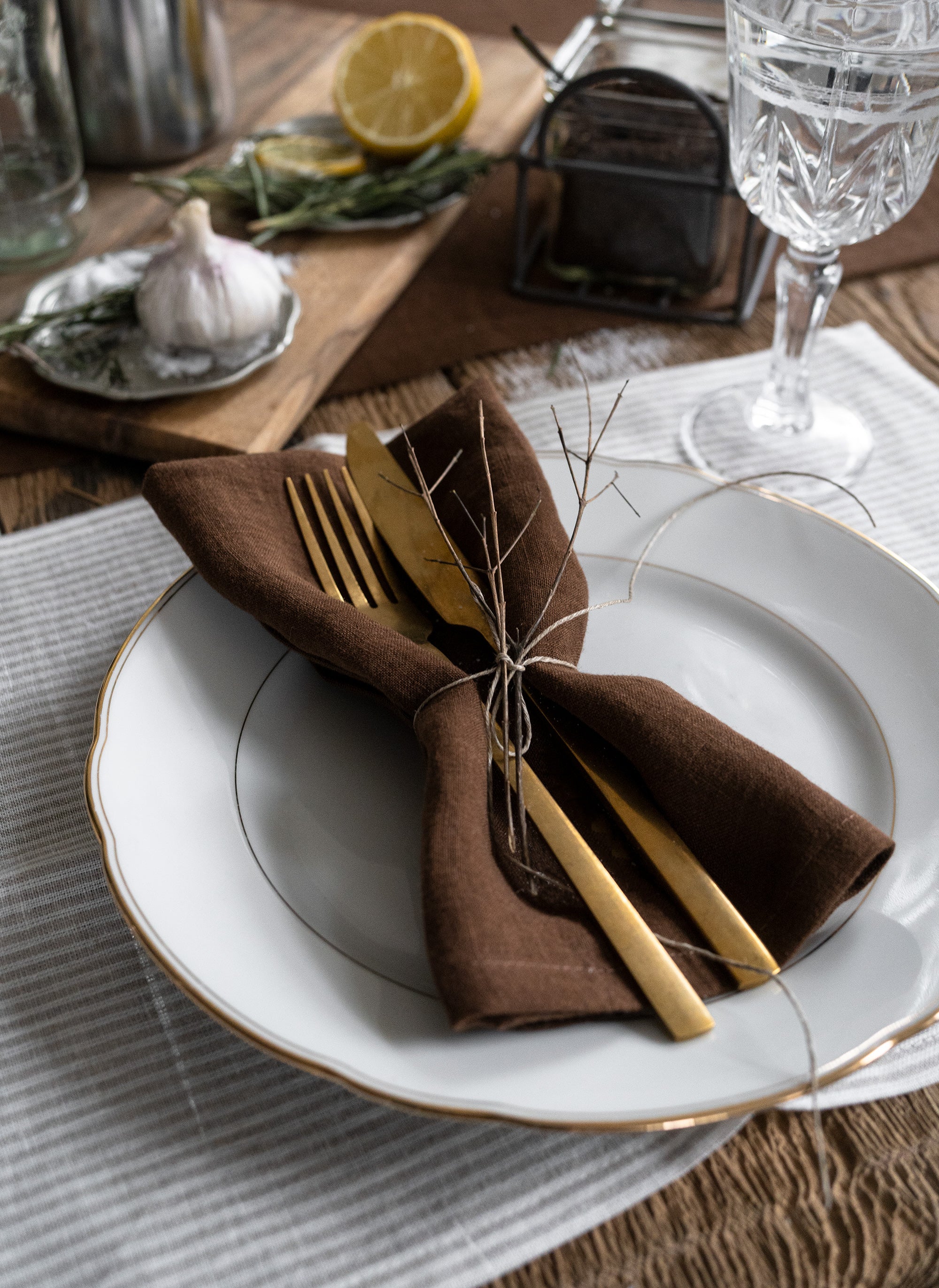 Linen Napkin in Walnut