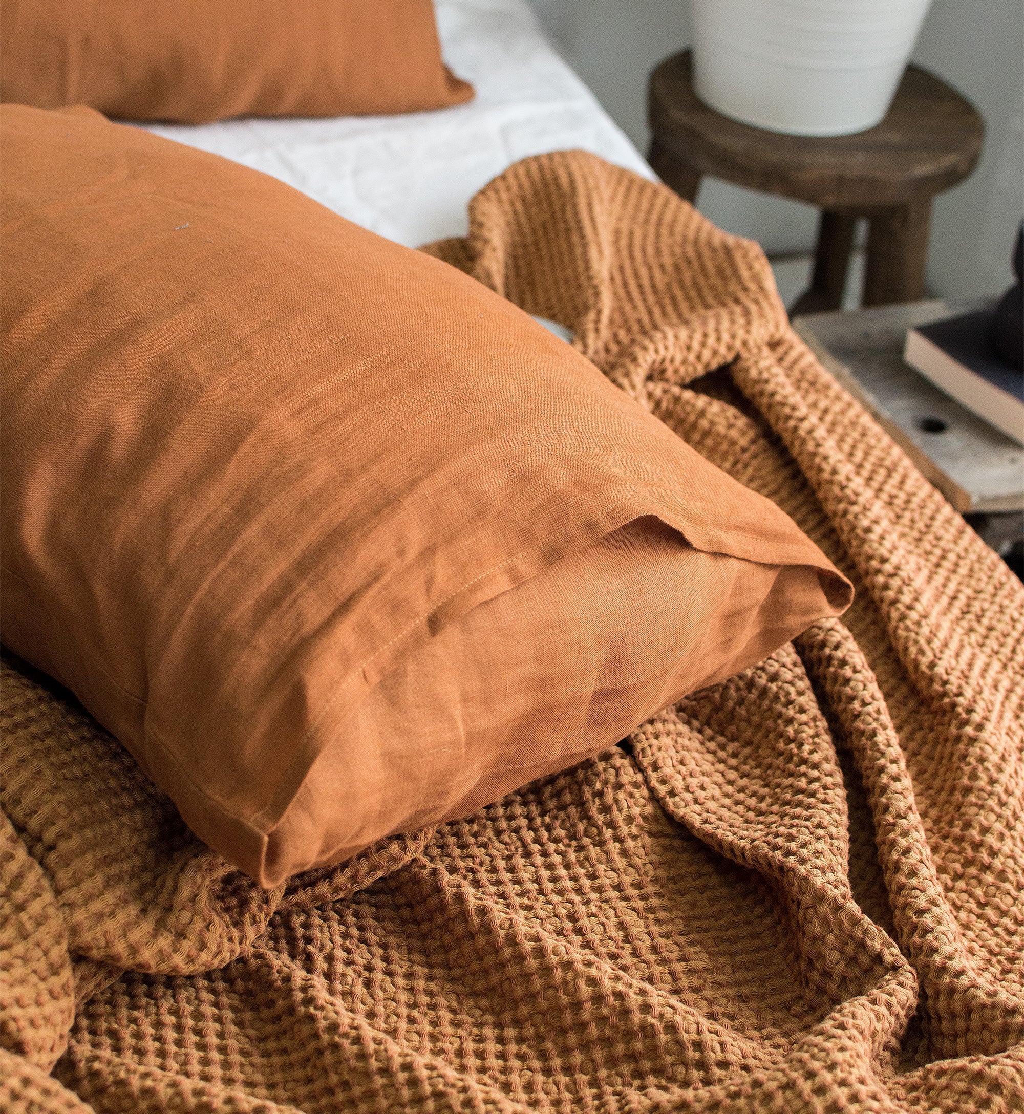 Linen Pillowcase in Cinnamon