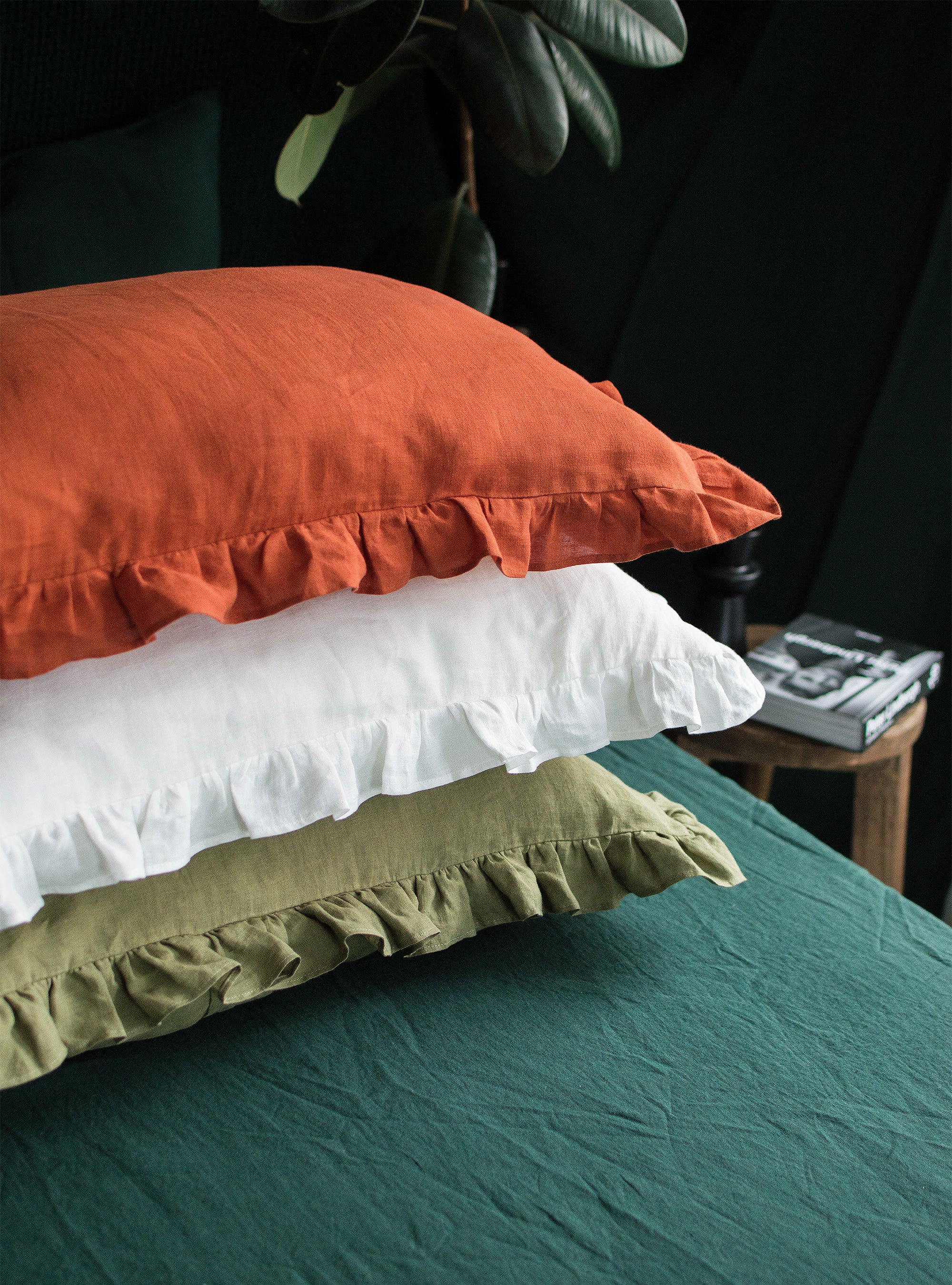 Ruffled Linen Pillowcase