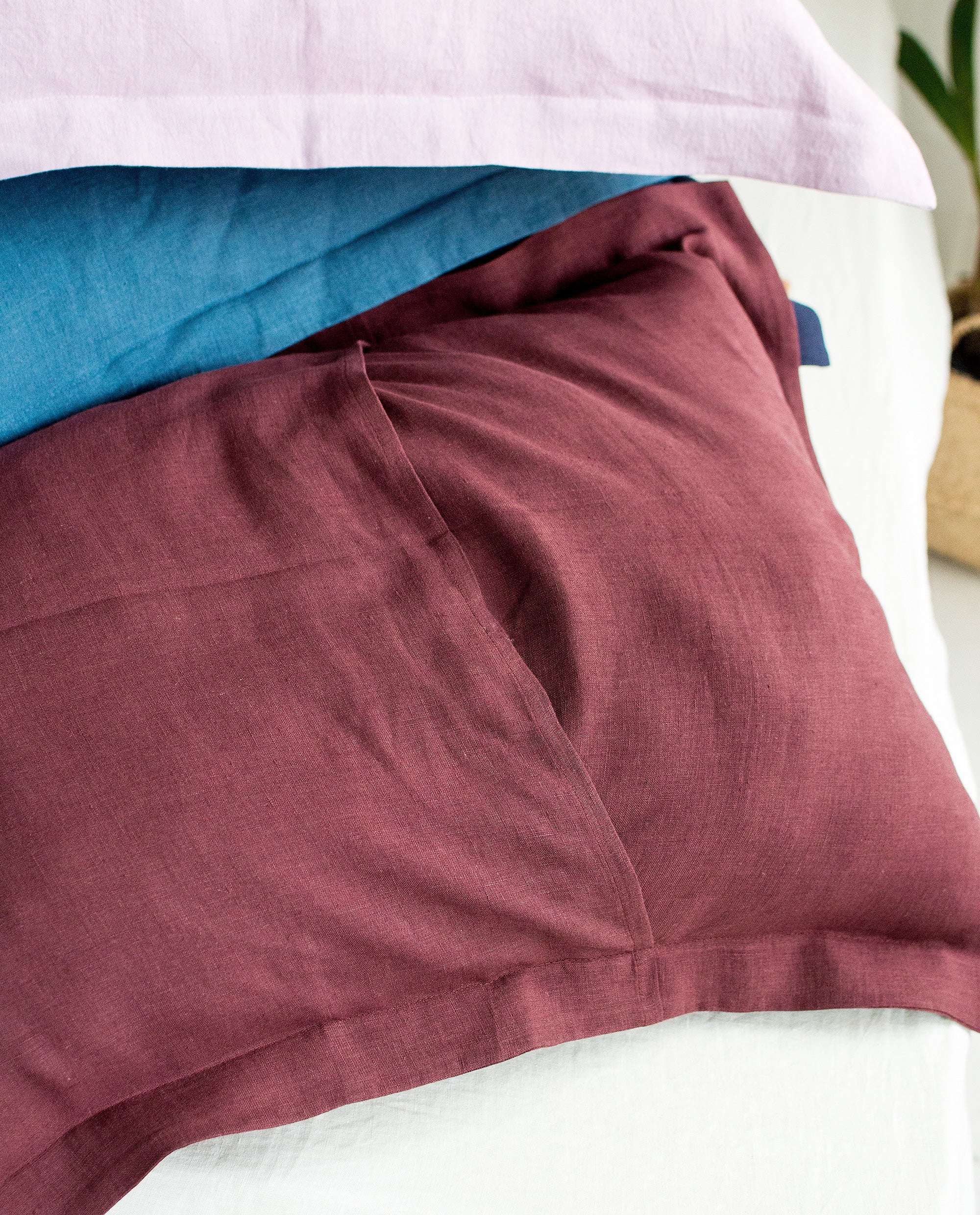 Linen Pillowcase with Border Edge