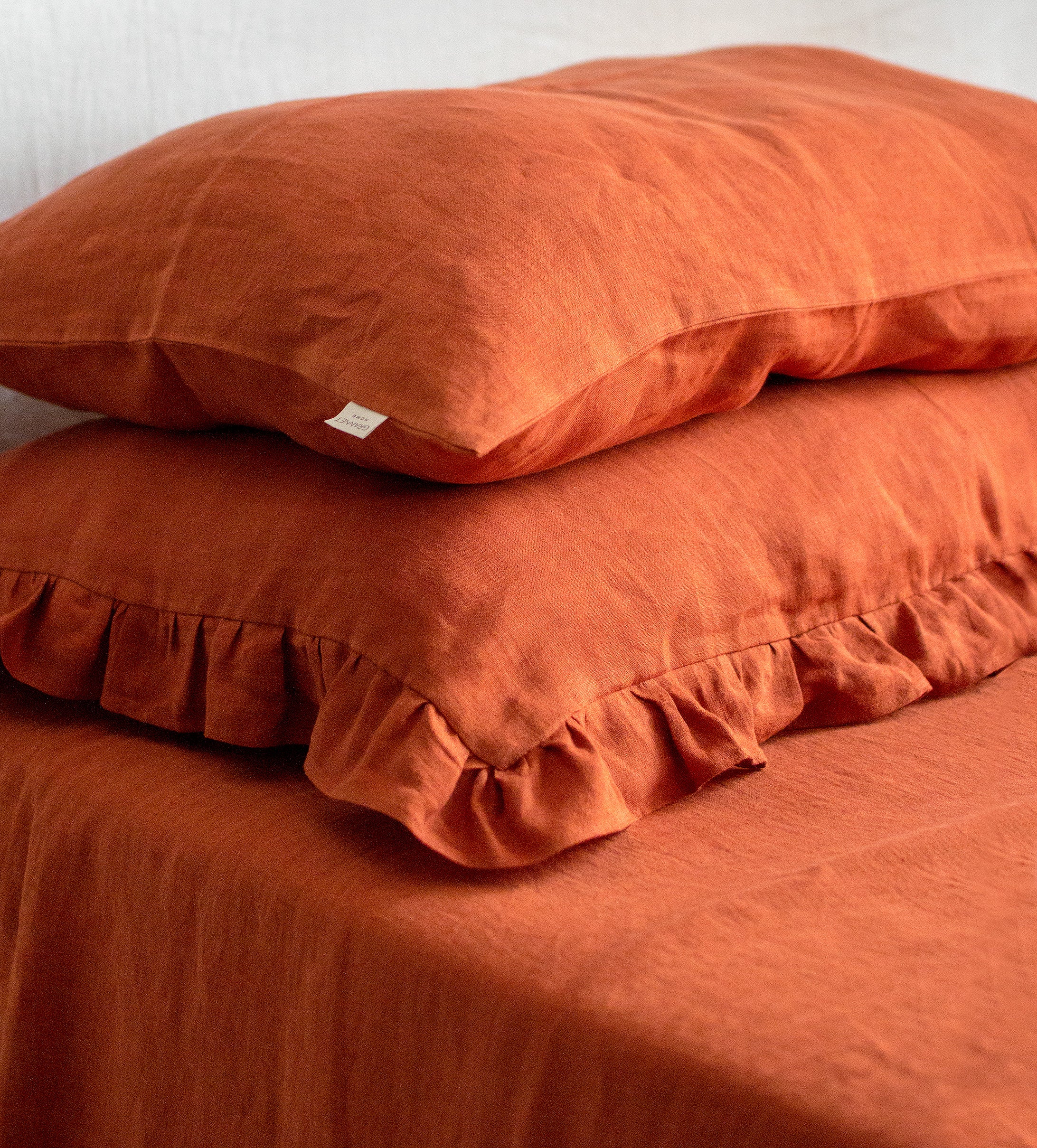 Ruffled Linen Pillowcase