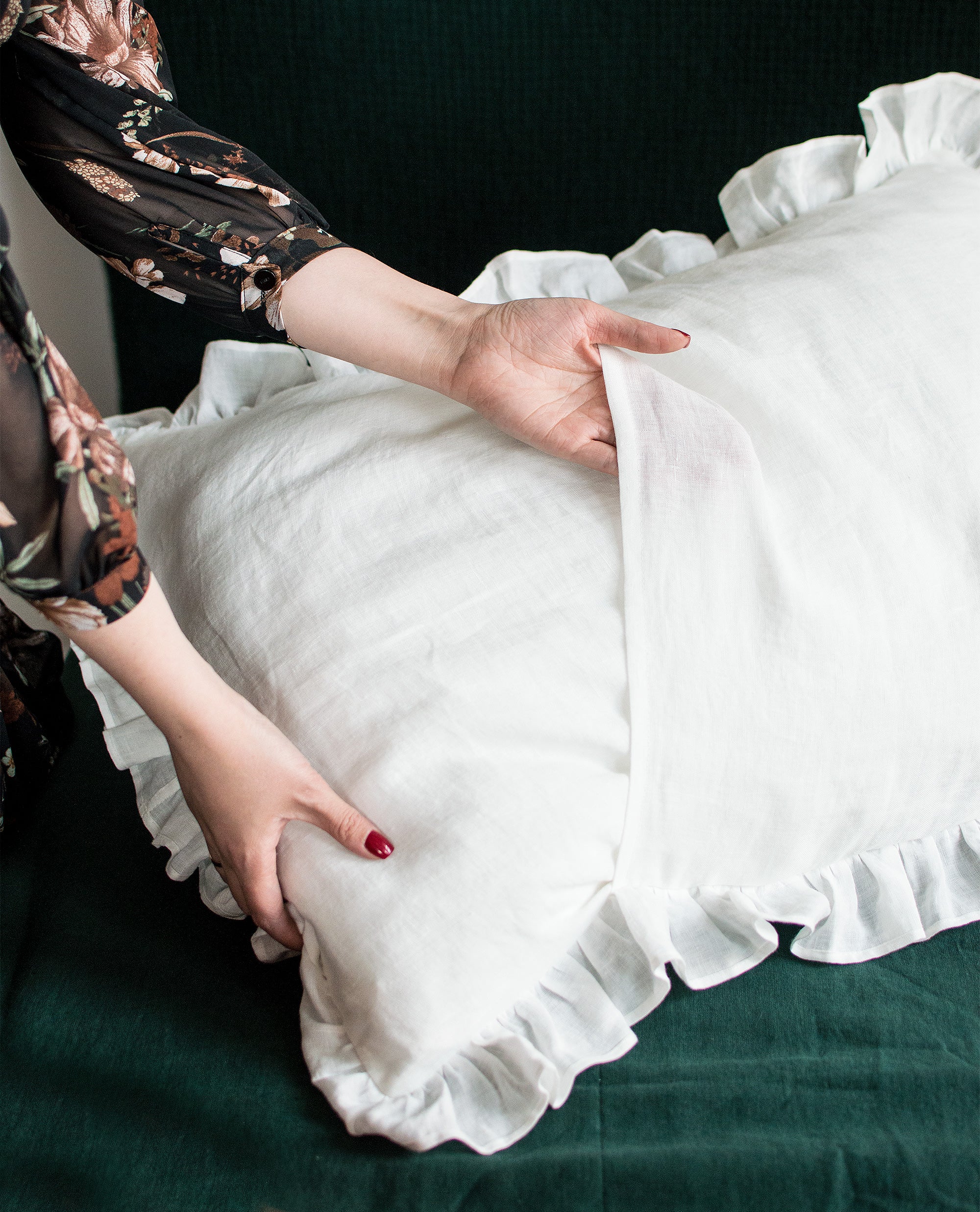 Ruffled Linen Pillowcase