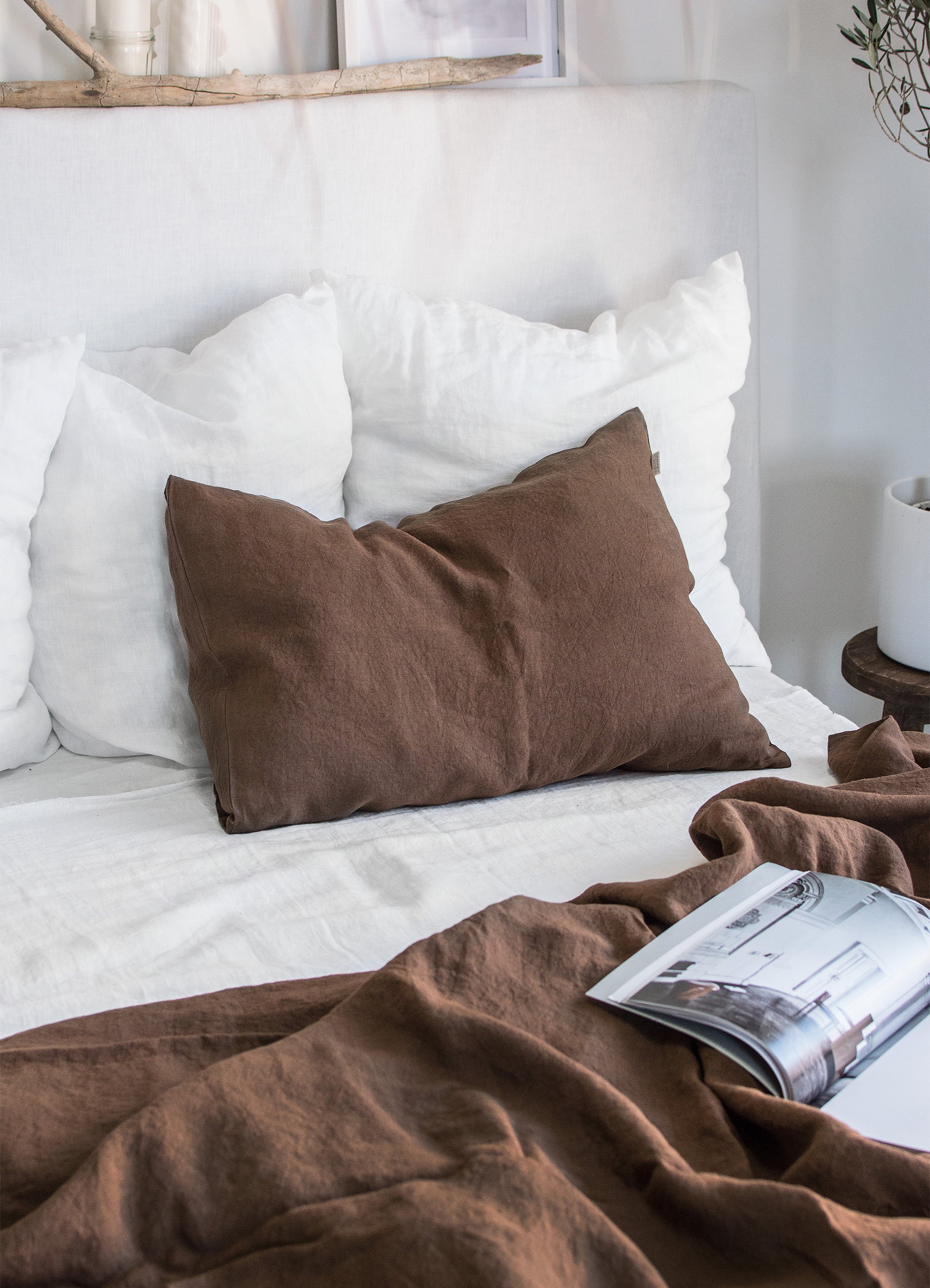 Linen Pillowcase in Walnut