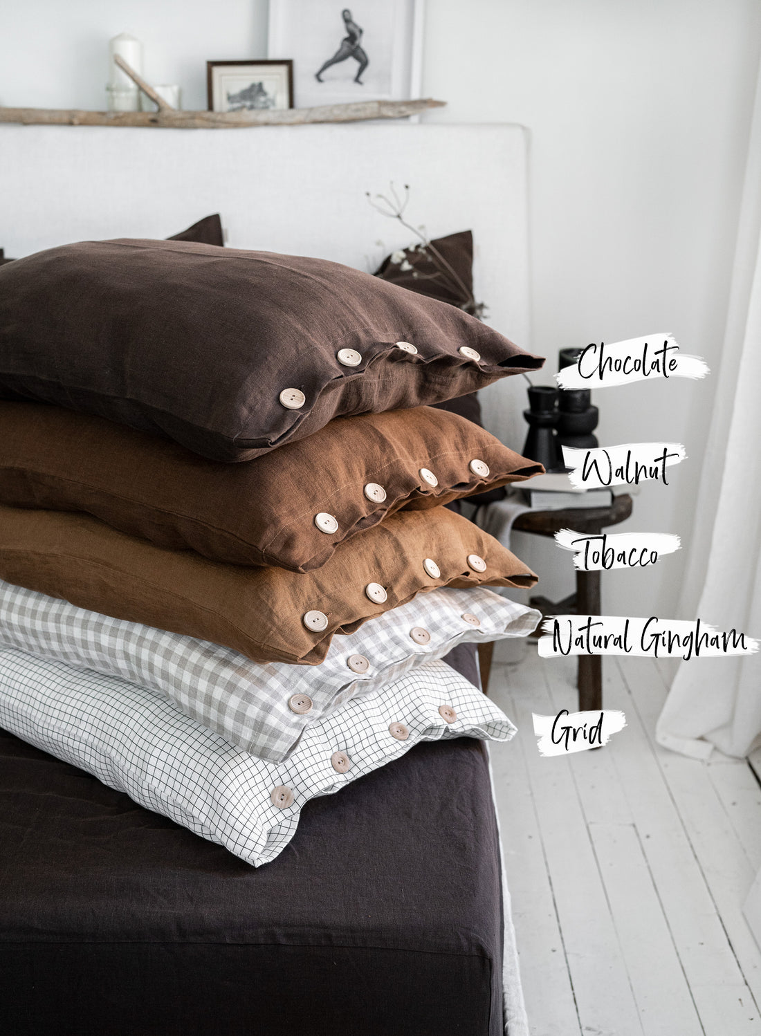 Linen Pillowcase with Buttons