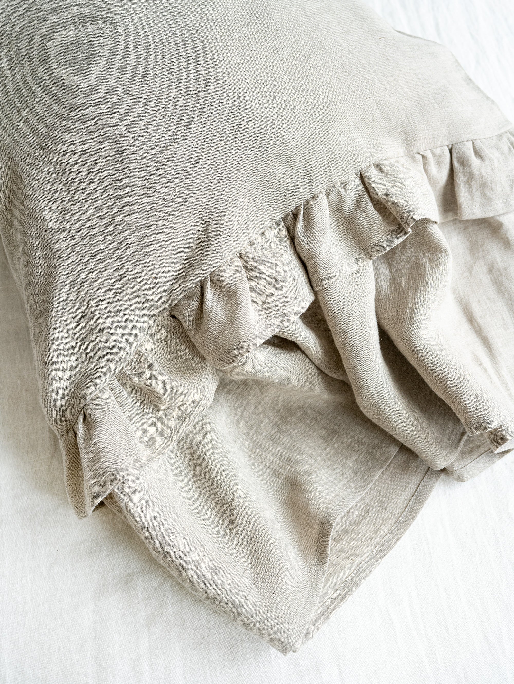 Linen Pillowcase with Double Ruffle
