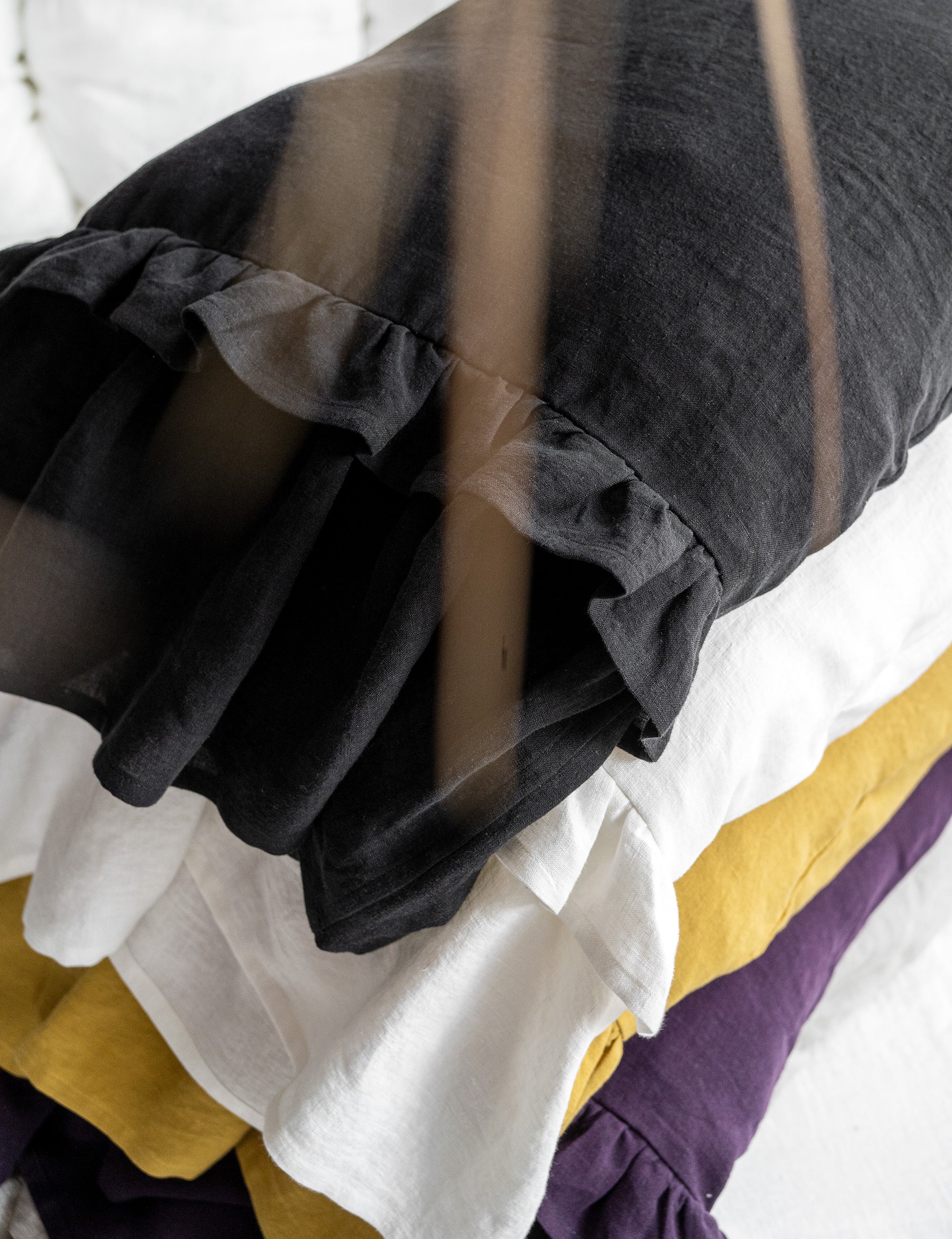 Linen Pillowcase with Double Ruffle