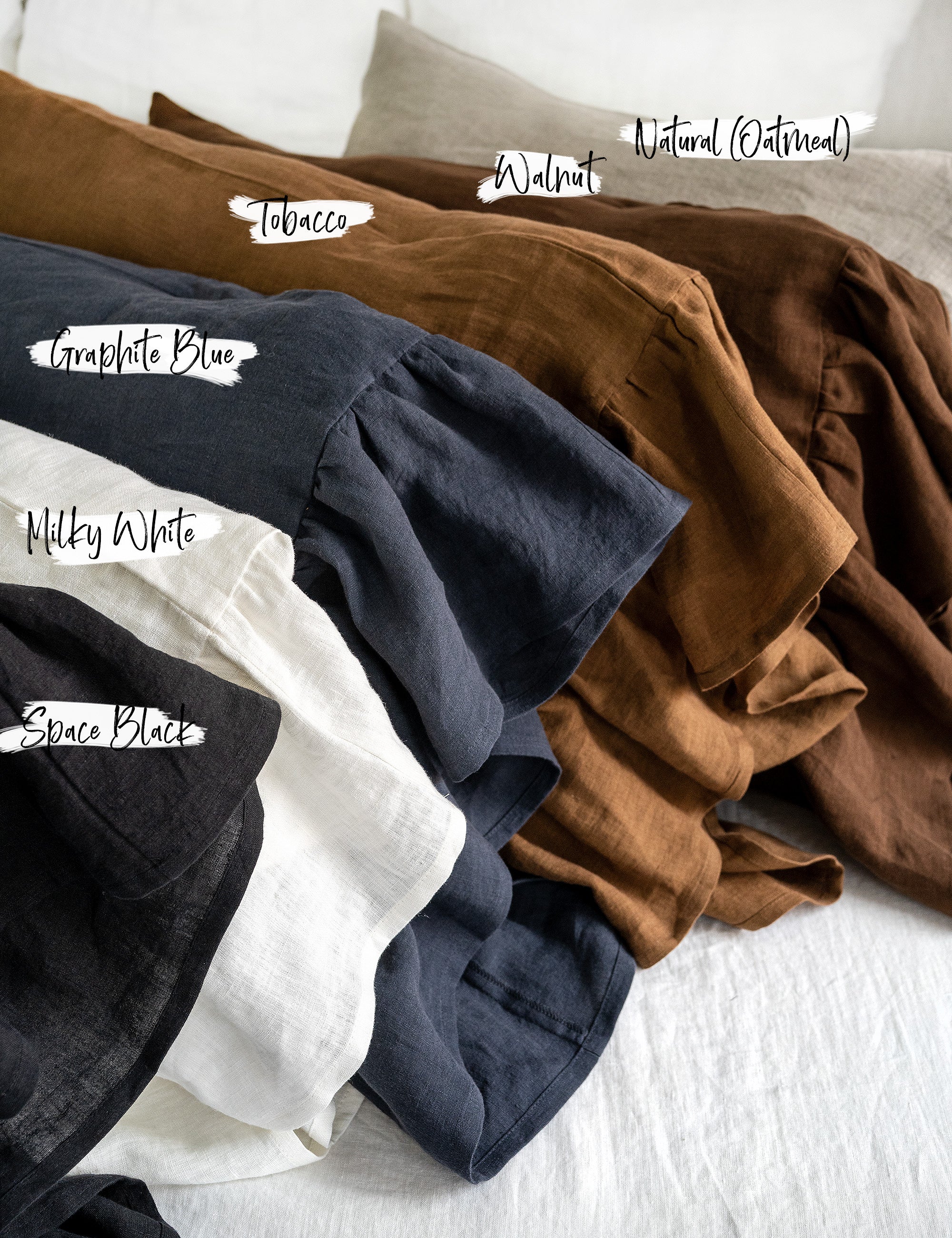 Linen Pillowcase with Side Ruffle
