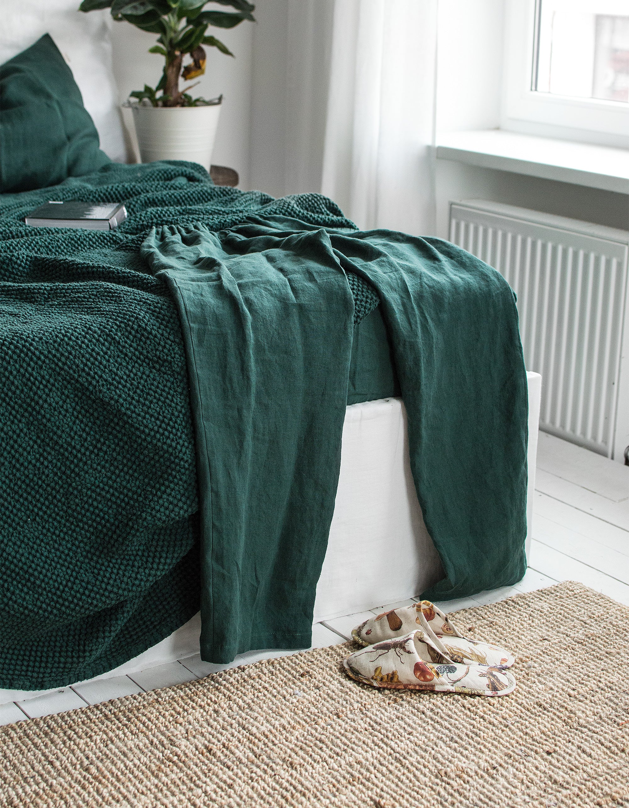Waffle Blanket in Jungle Green