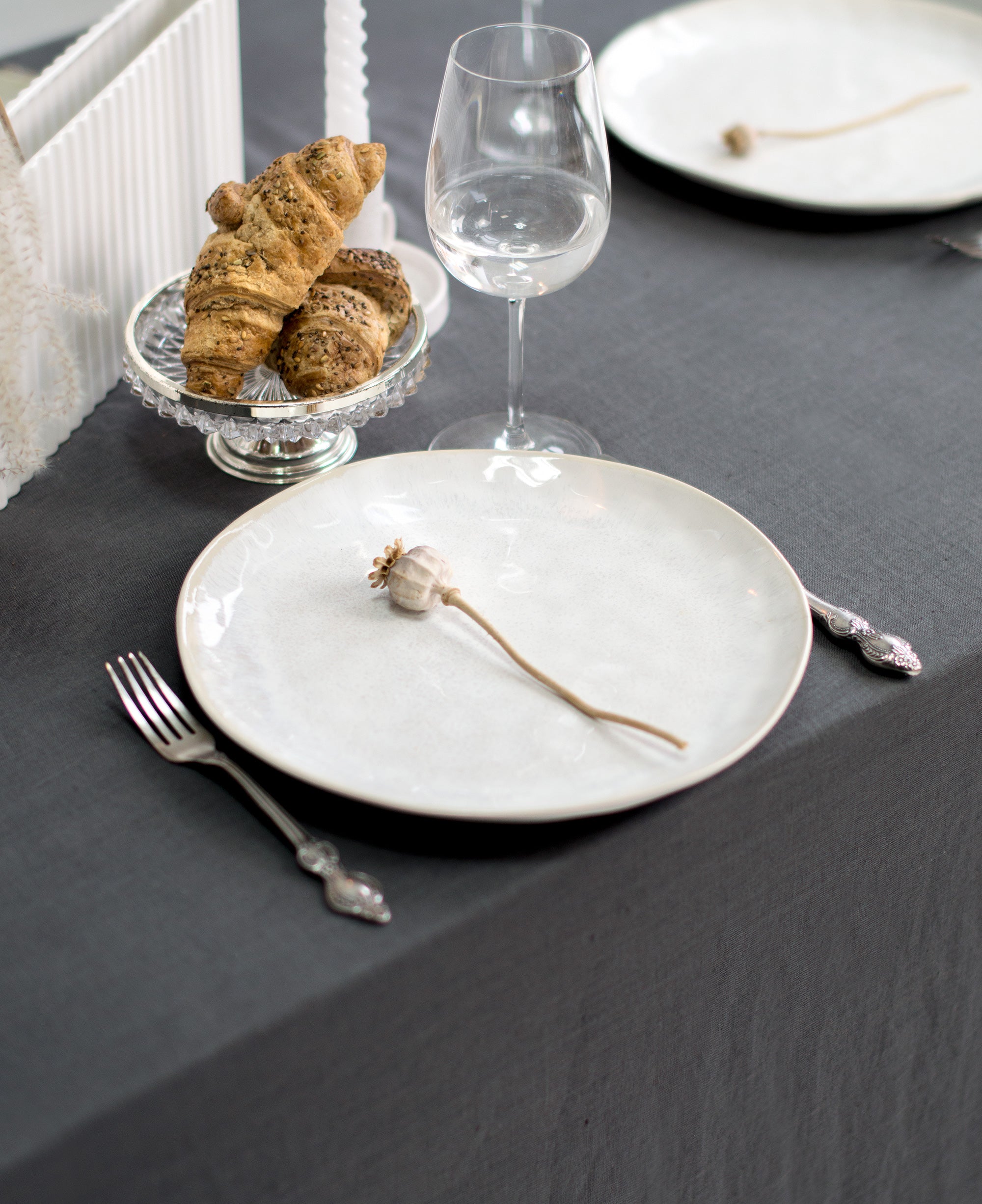 Linen Tablecloth in Charcoal Gray