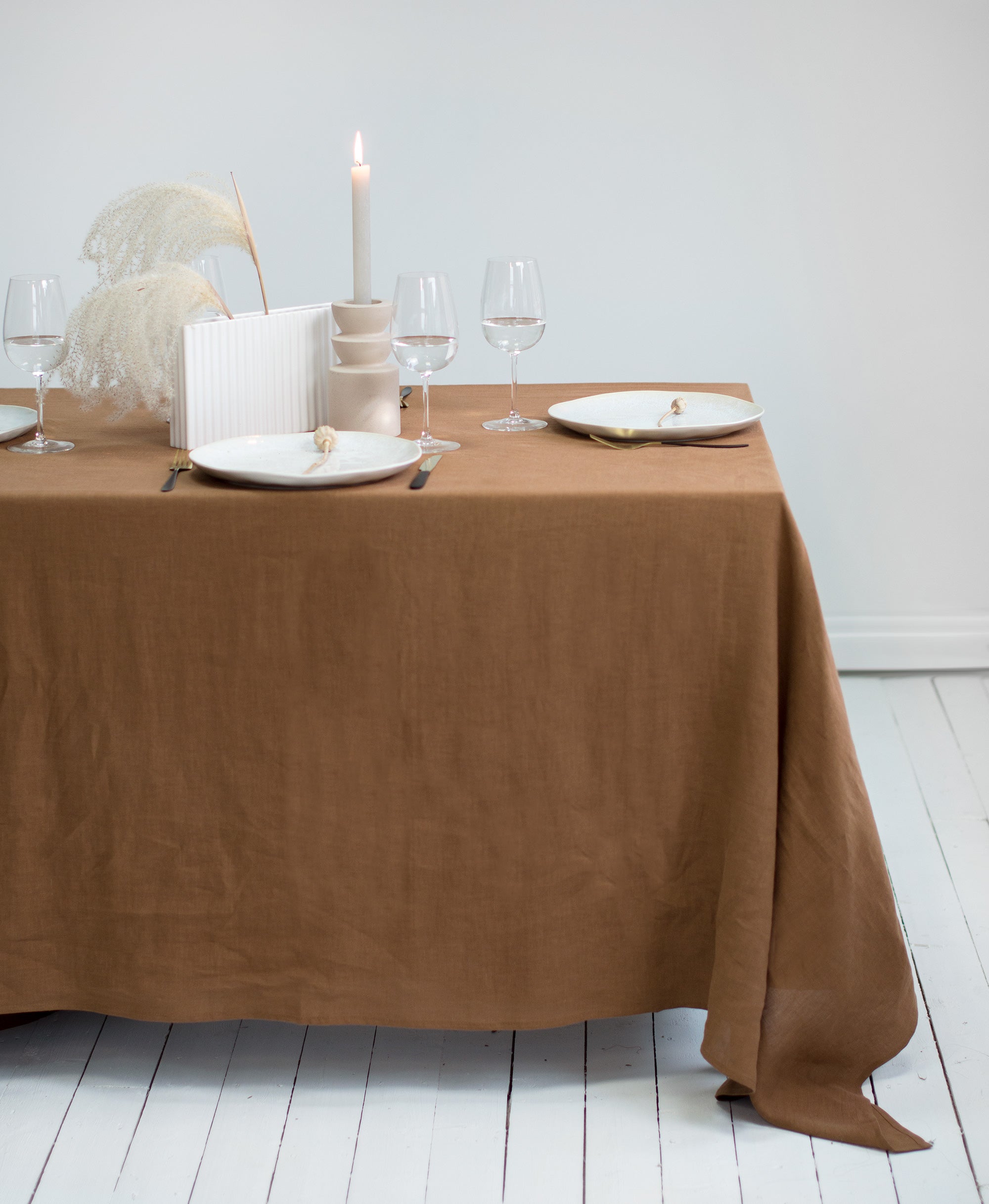 Linen Tablecloth in Tobacco
