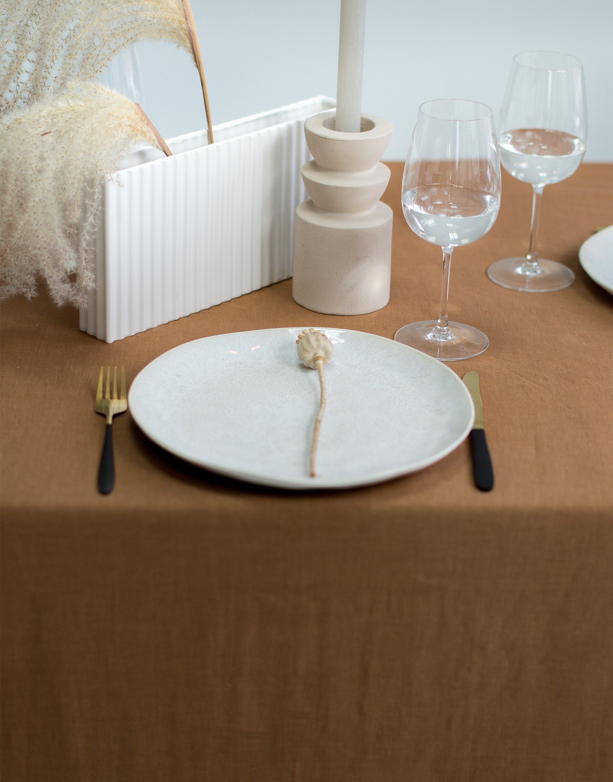 Linen Tablecloth in Tobacco