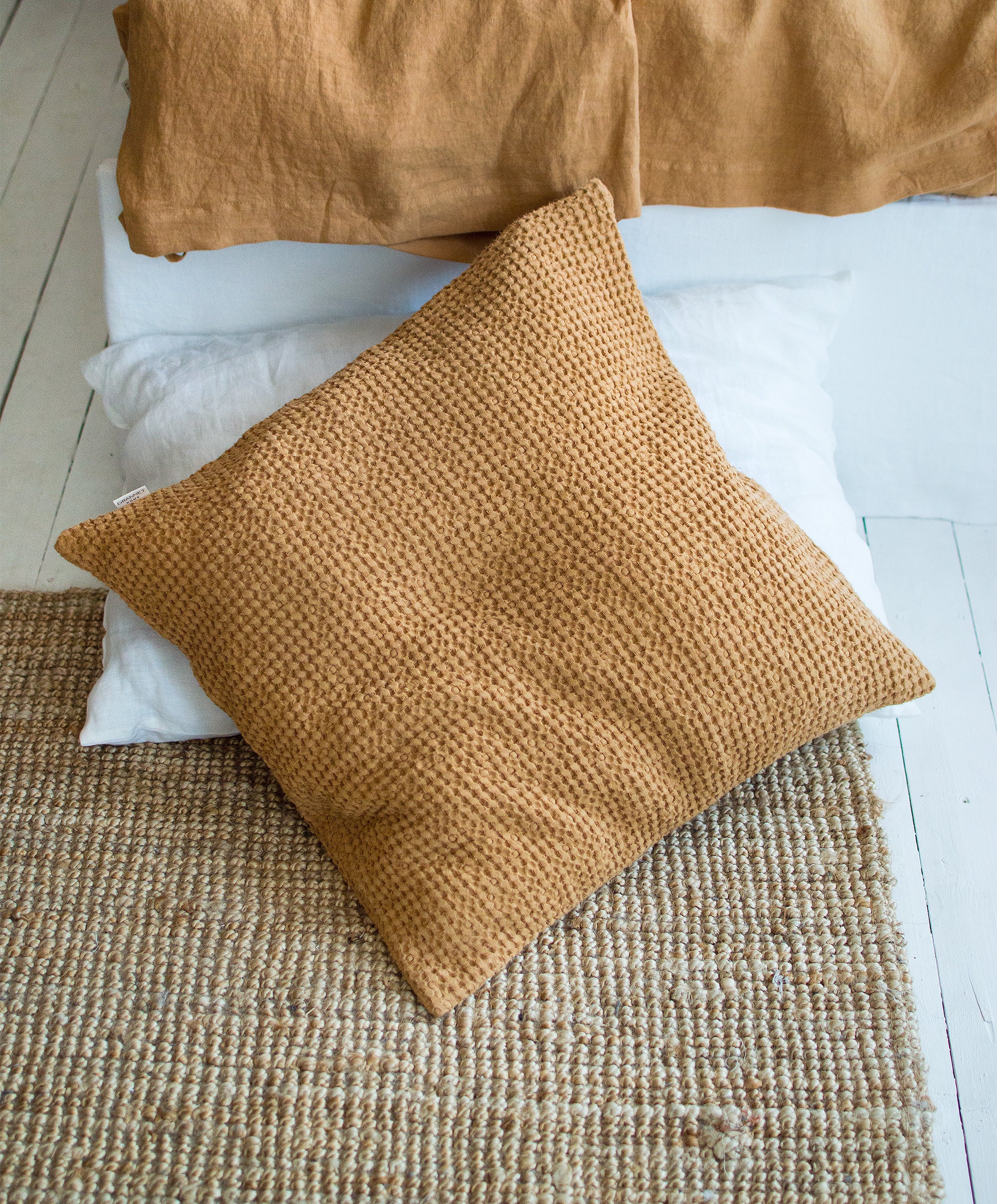 Waffle Linen Pillowcase with Zipper