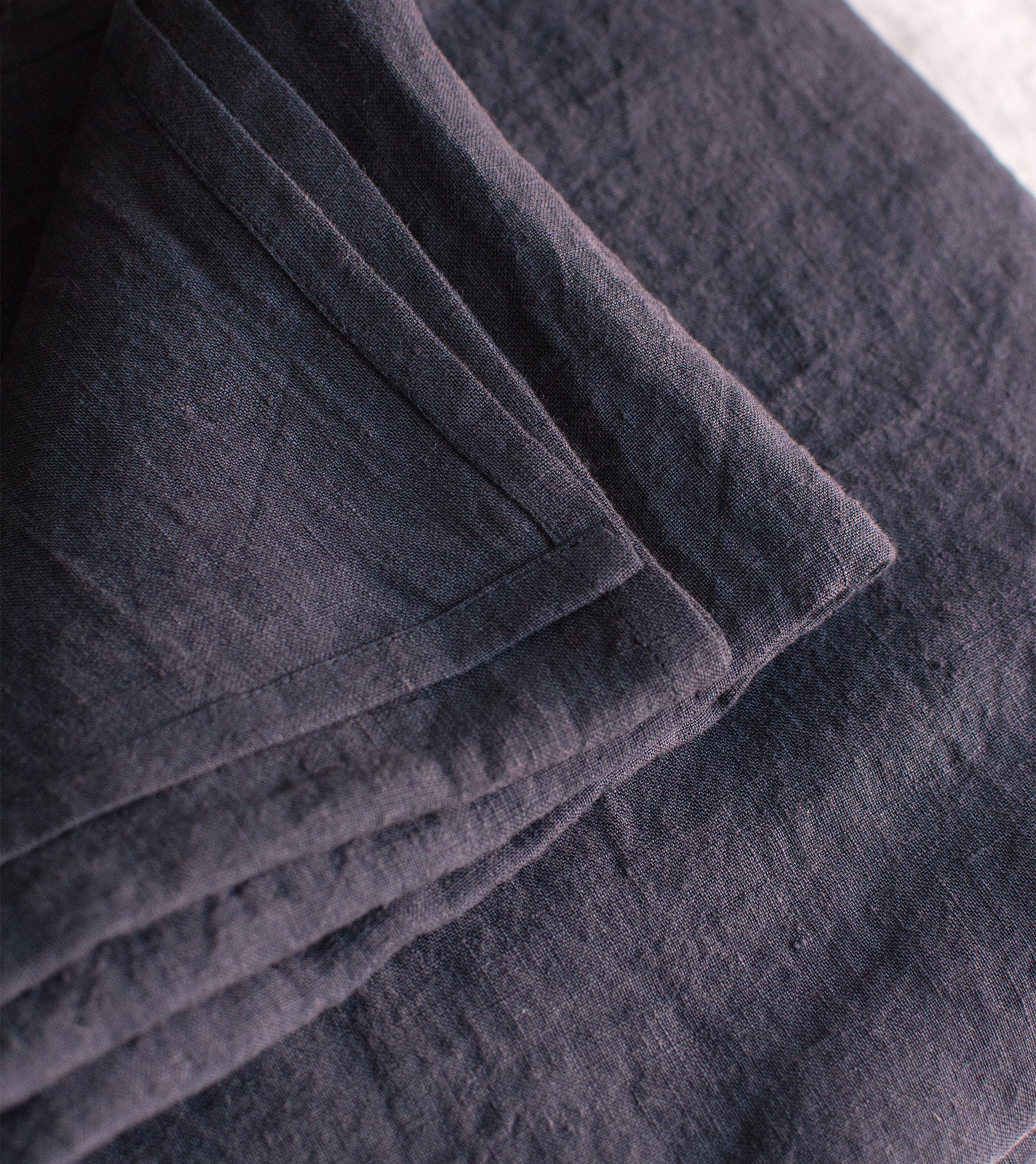 Linen Flat Sheet in Graphite Blue