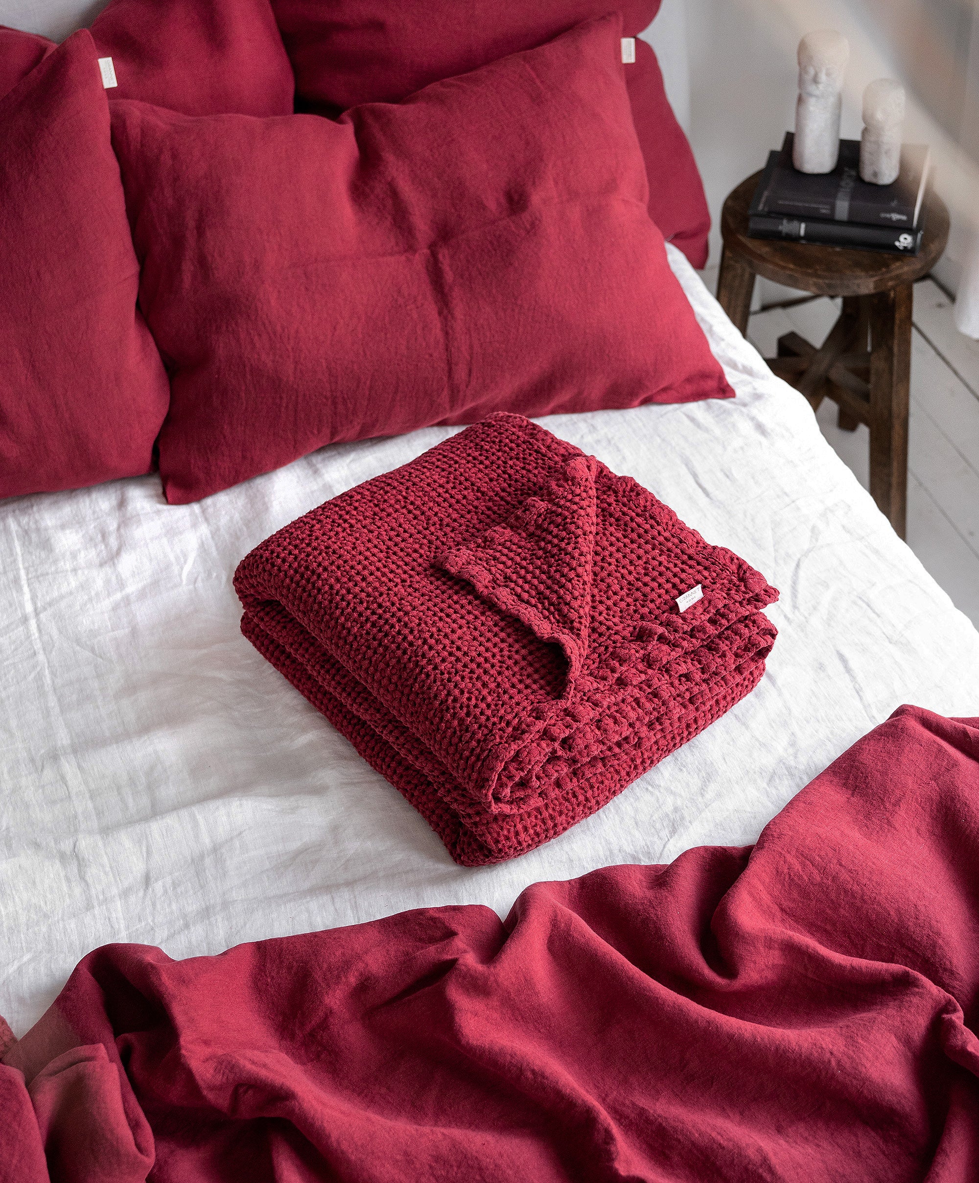 Waffle Blanket in Raspberry