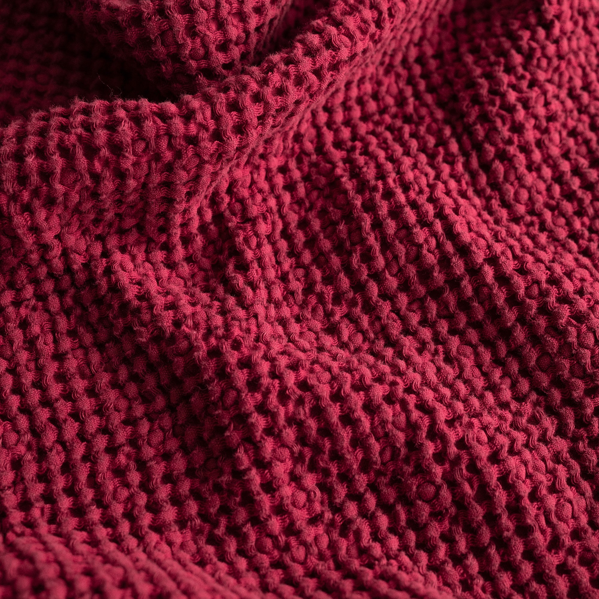 Waffle Blanket in Raspberry