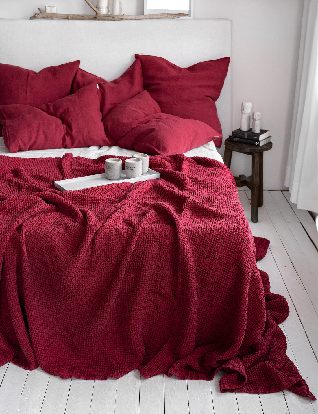 Waffle Blanket in Raspberry