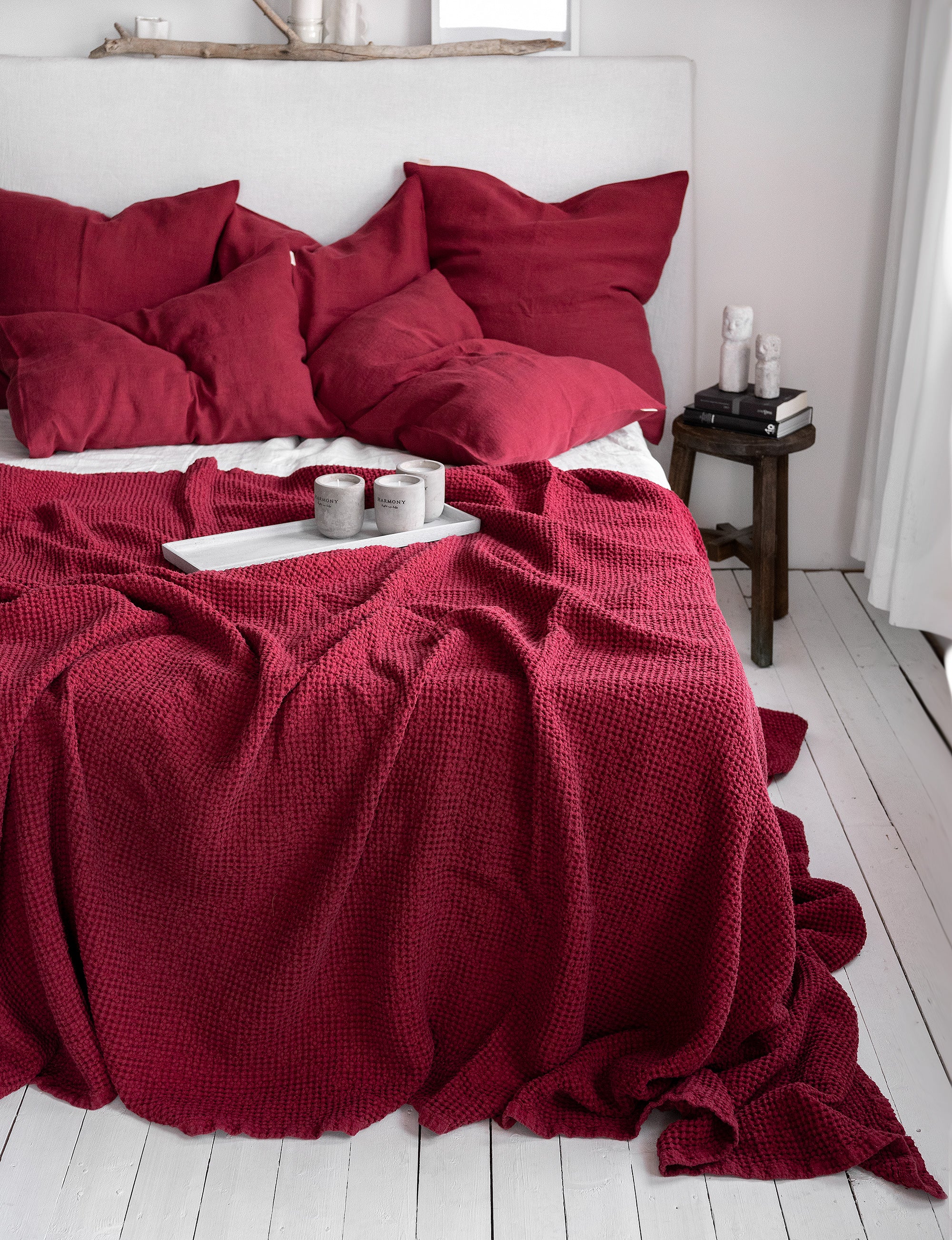 Waffle Blanket in Raspberry