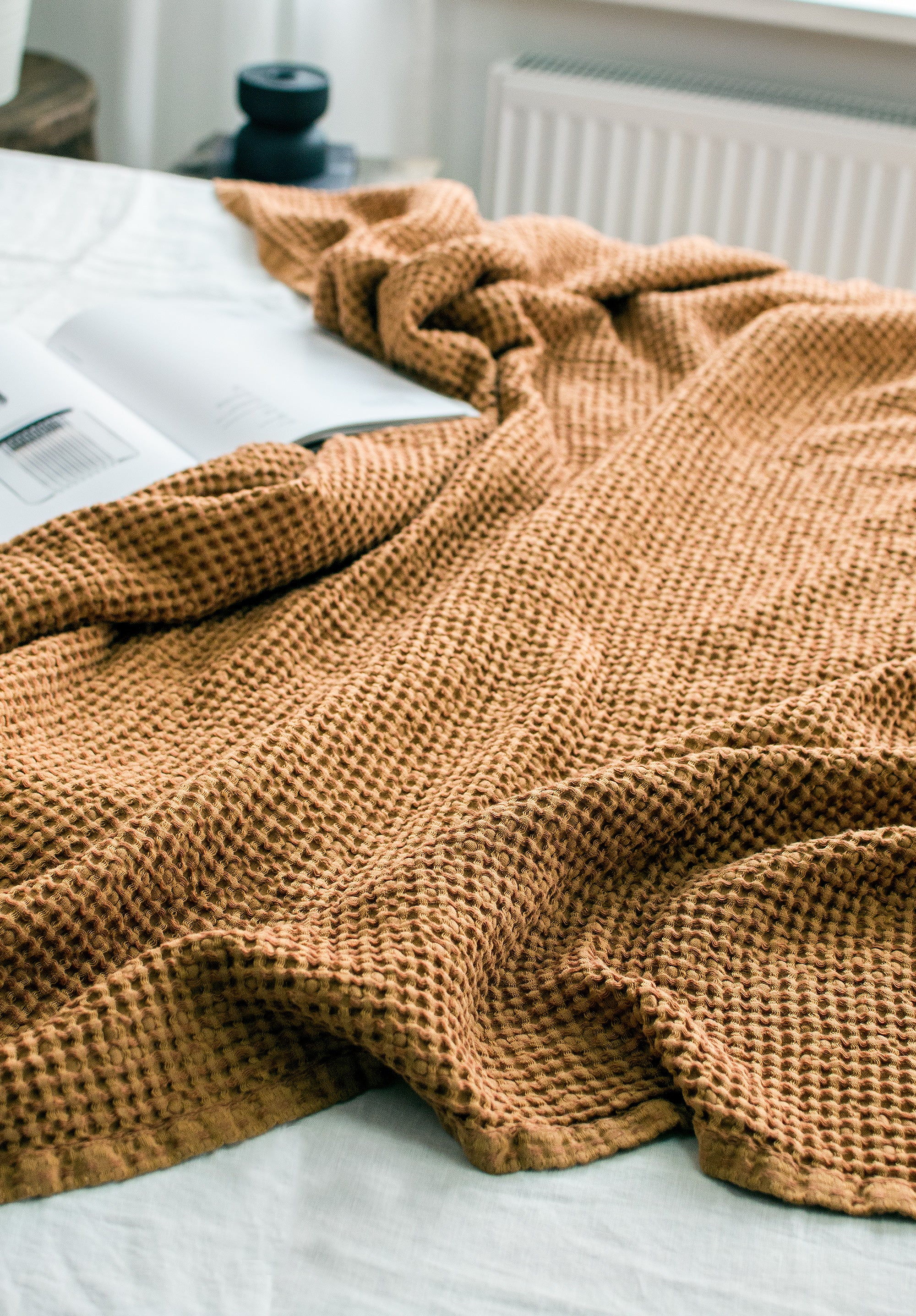 Waffle Blanket in Cinnamon