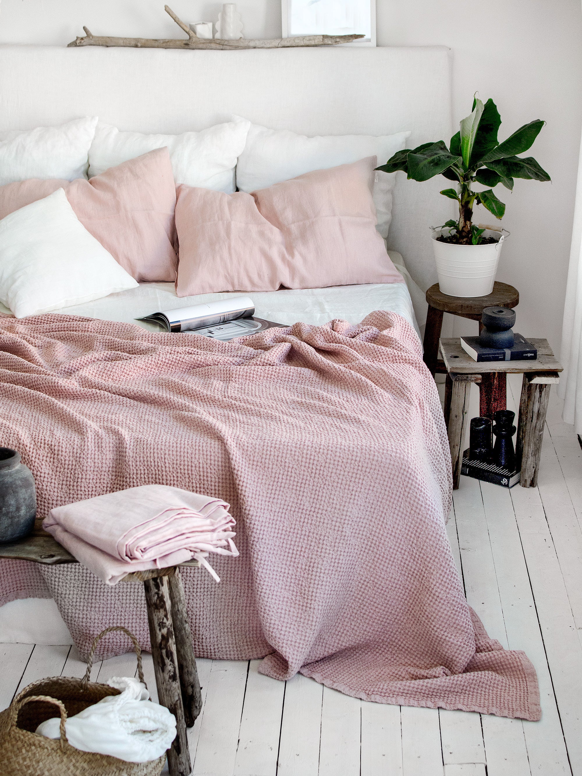 Linen Pillowcase in Dusty Rose