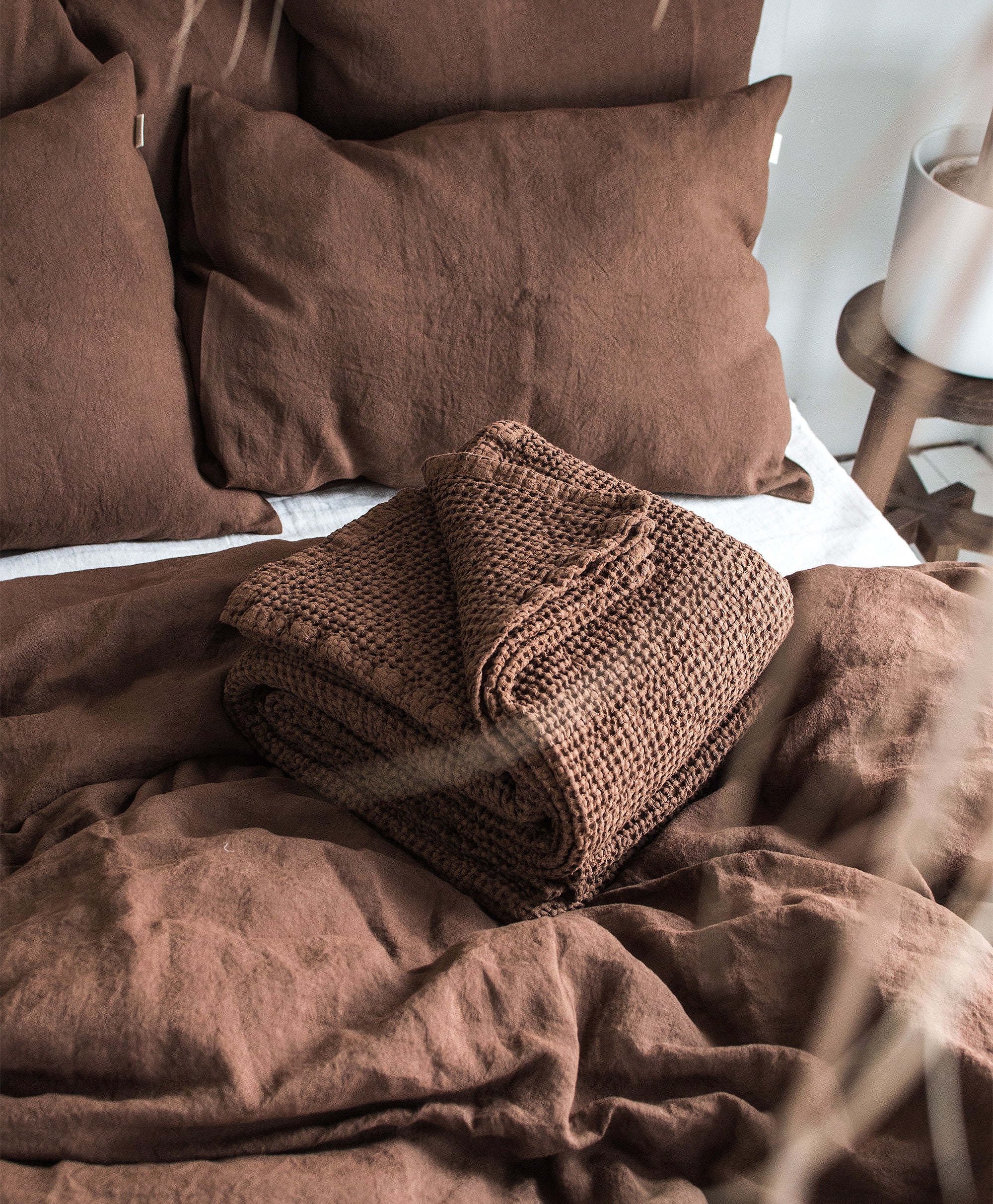 Waffle Blanket in Walnut