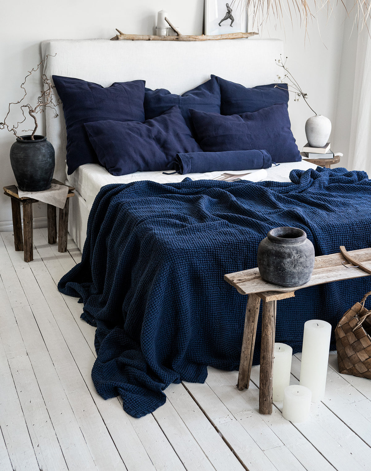 Linen Pillowcase in Midnight Blue
