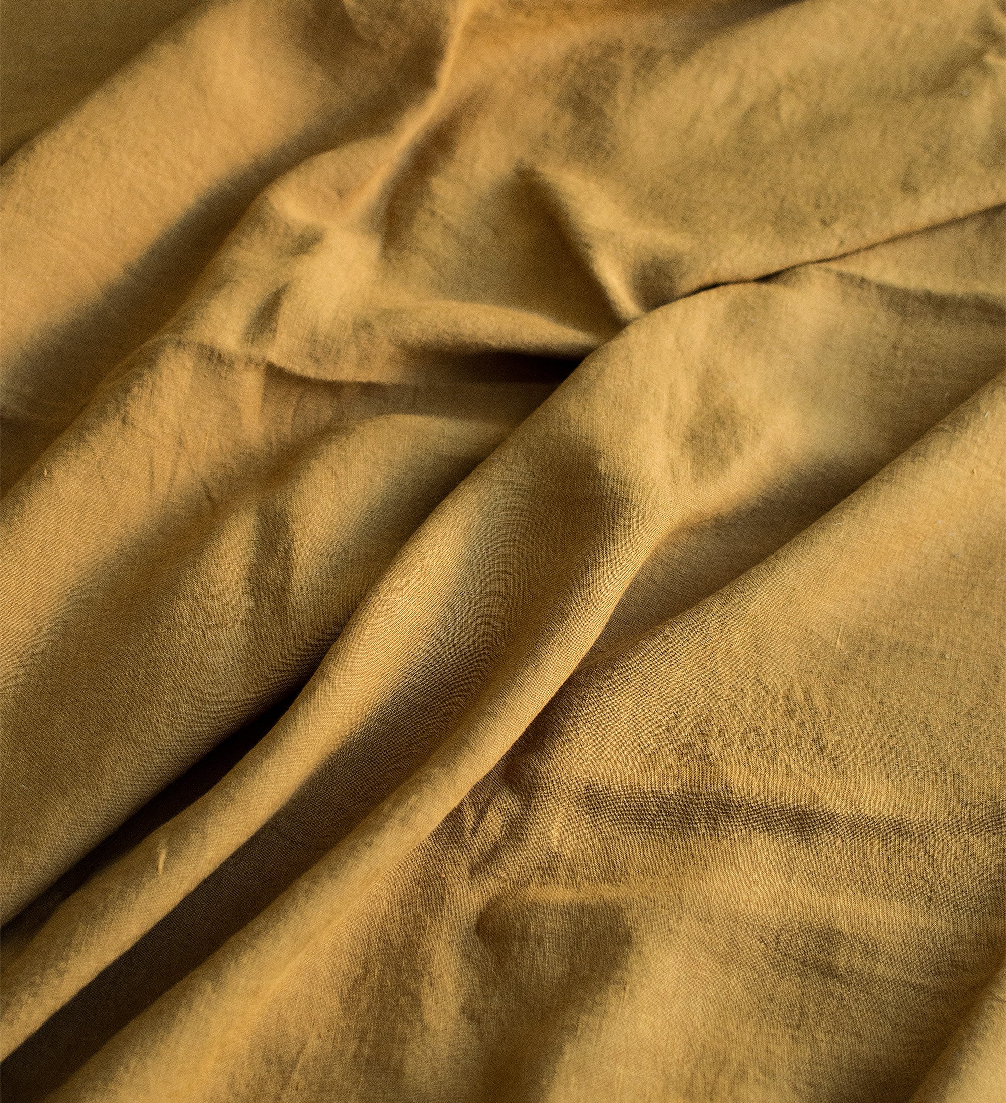 Linen Fitted Sheet in Mustard