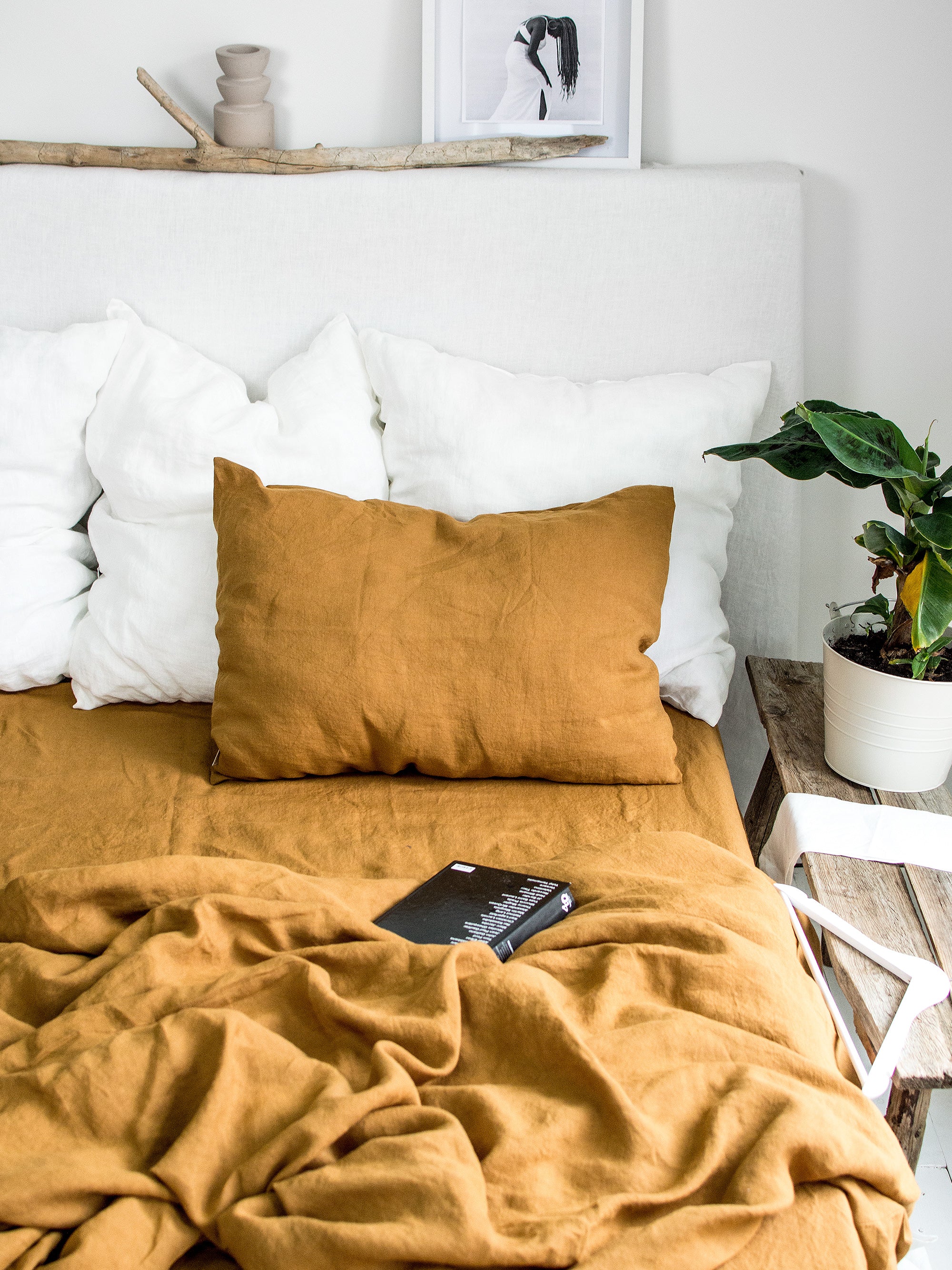 Linen Pillowcase in Mustard