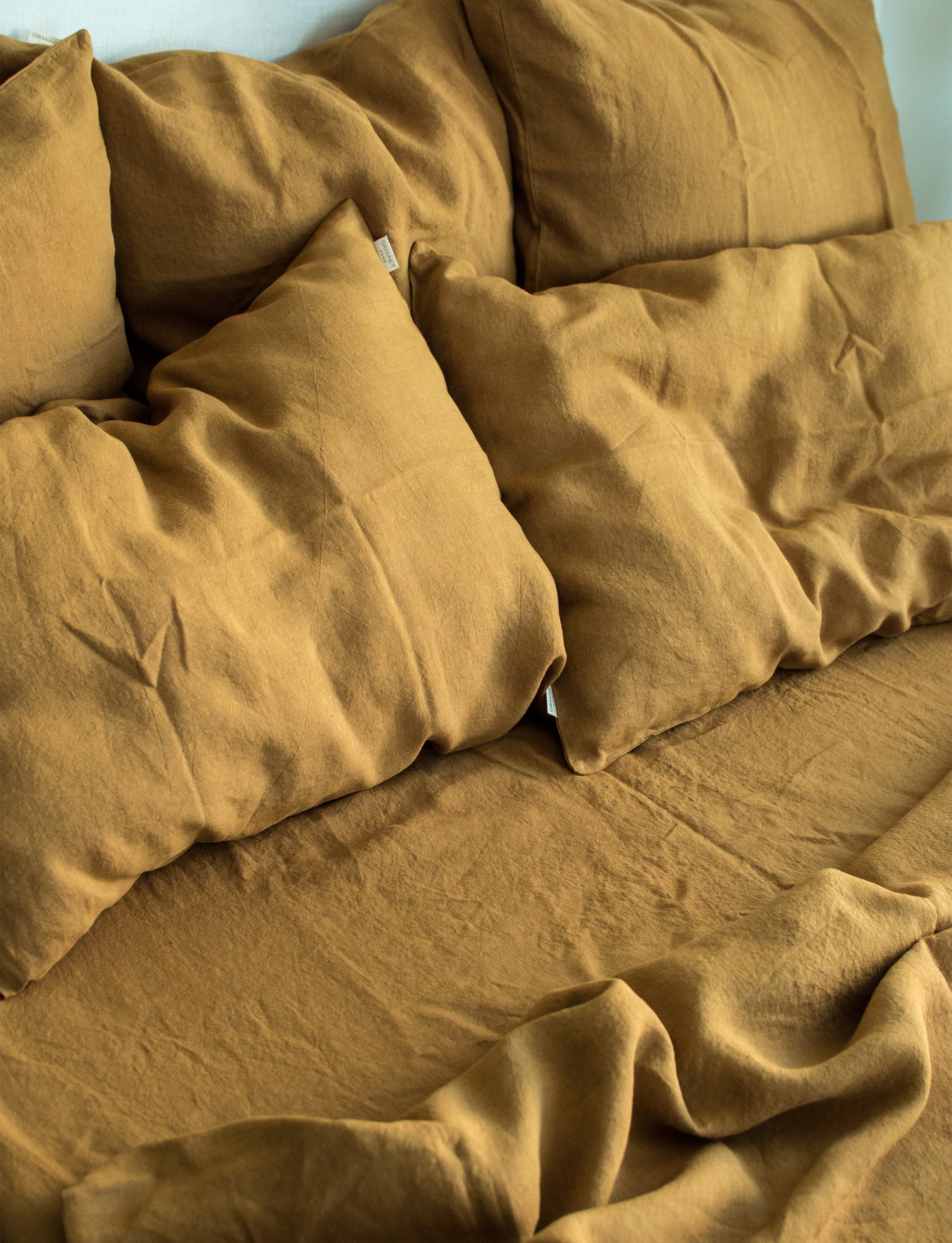 Linen Pillowcase in Mustard