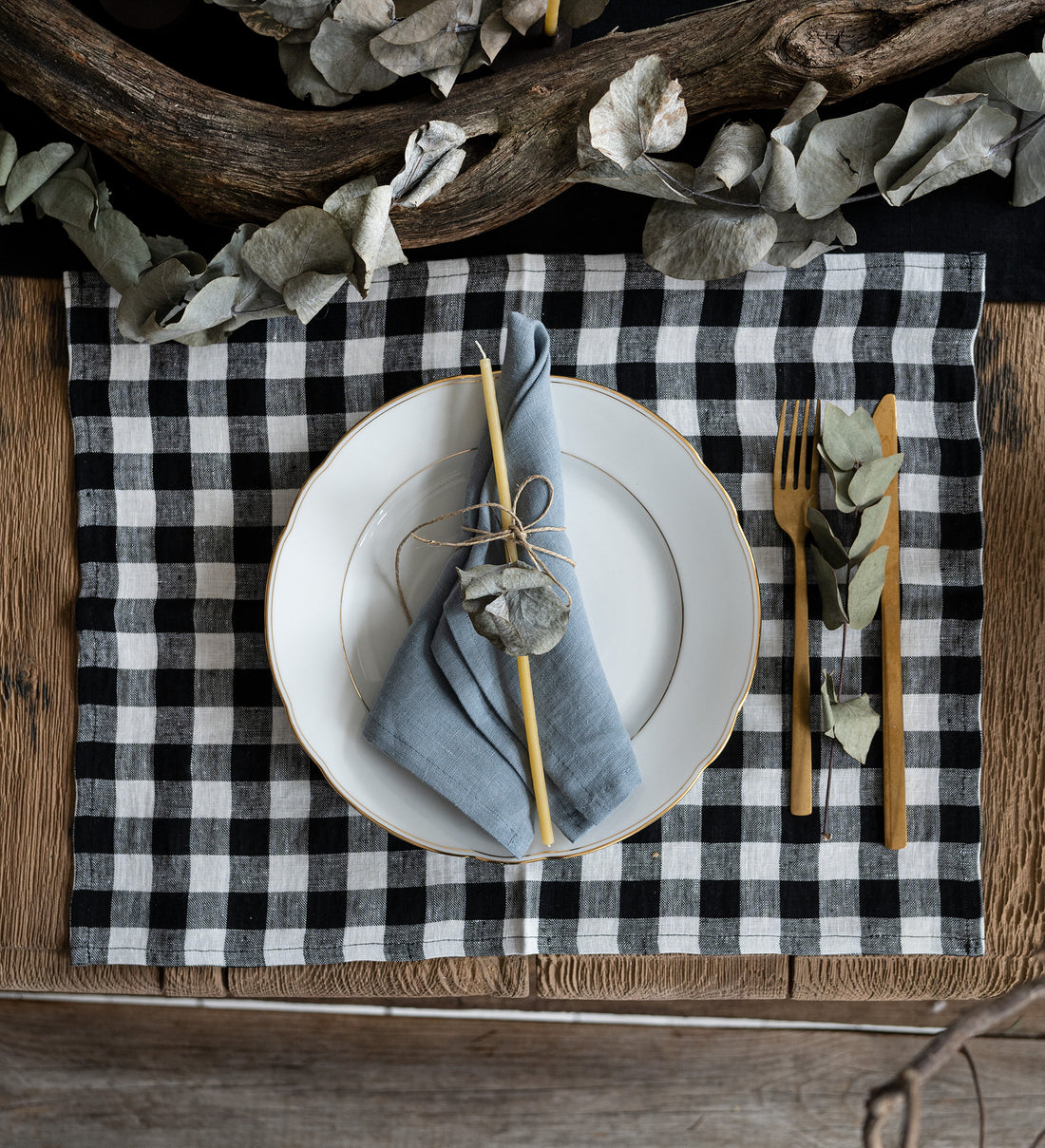 Linen Napkin in Dusty Blue