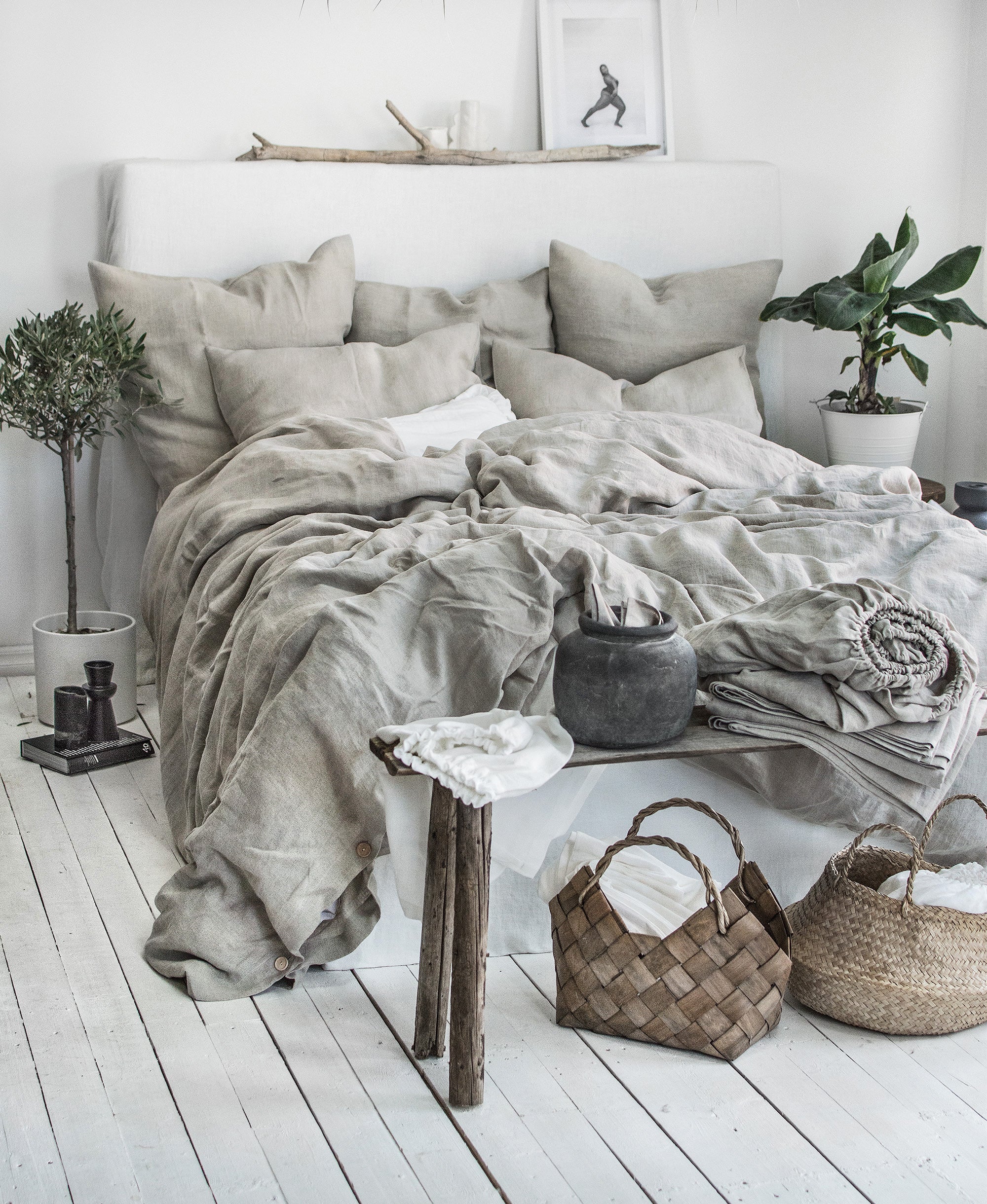 Linen Sheet Set in Natural (Oatmeal)