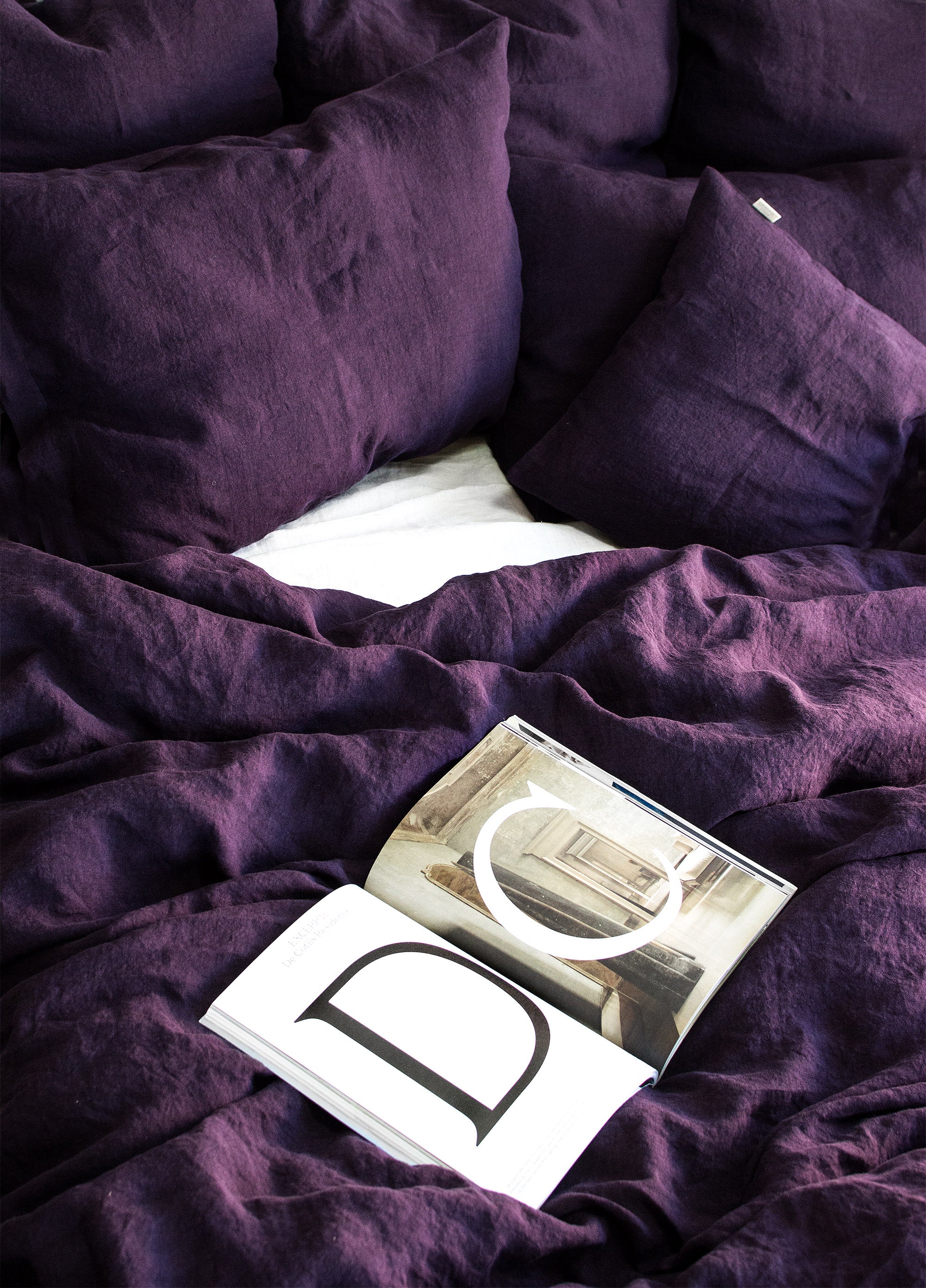 Linen Sheet Set in Plum