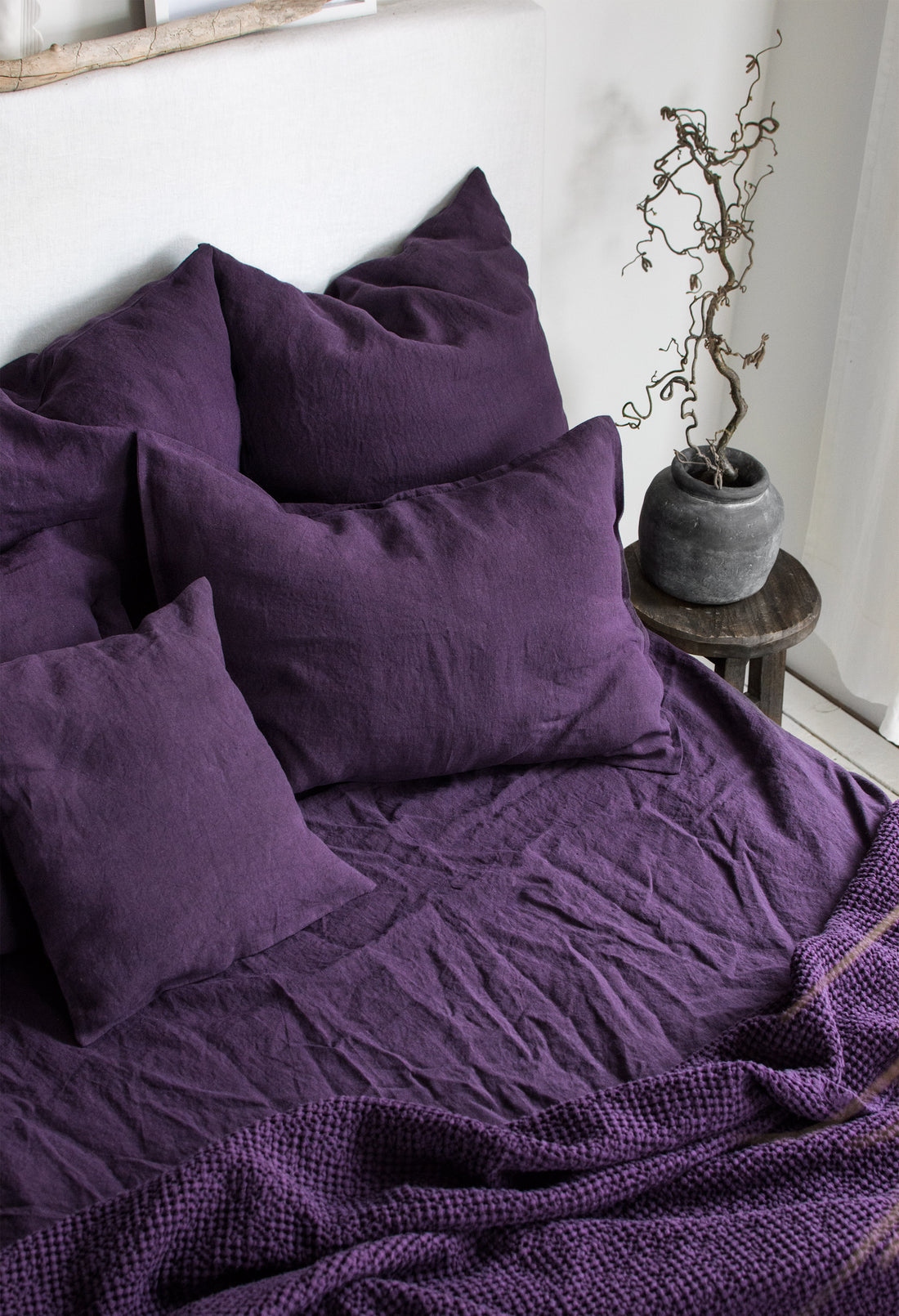 Linen Sheet Set in Plum