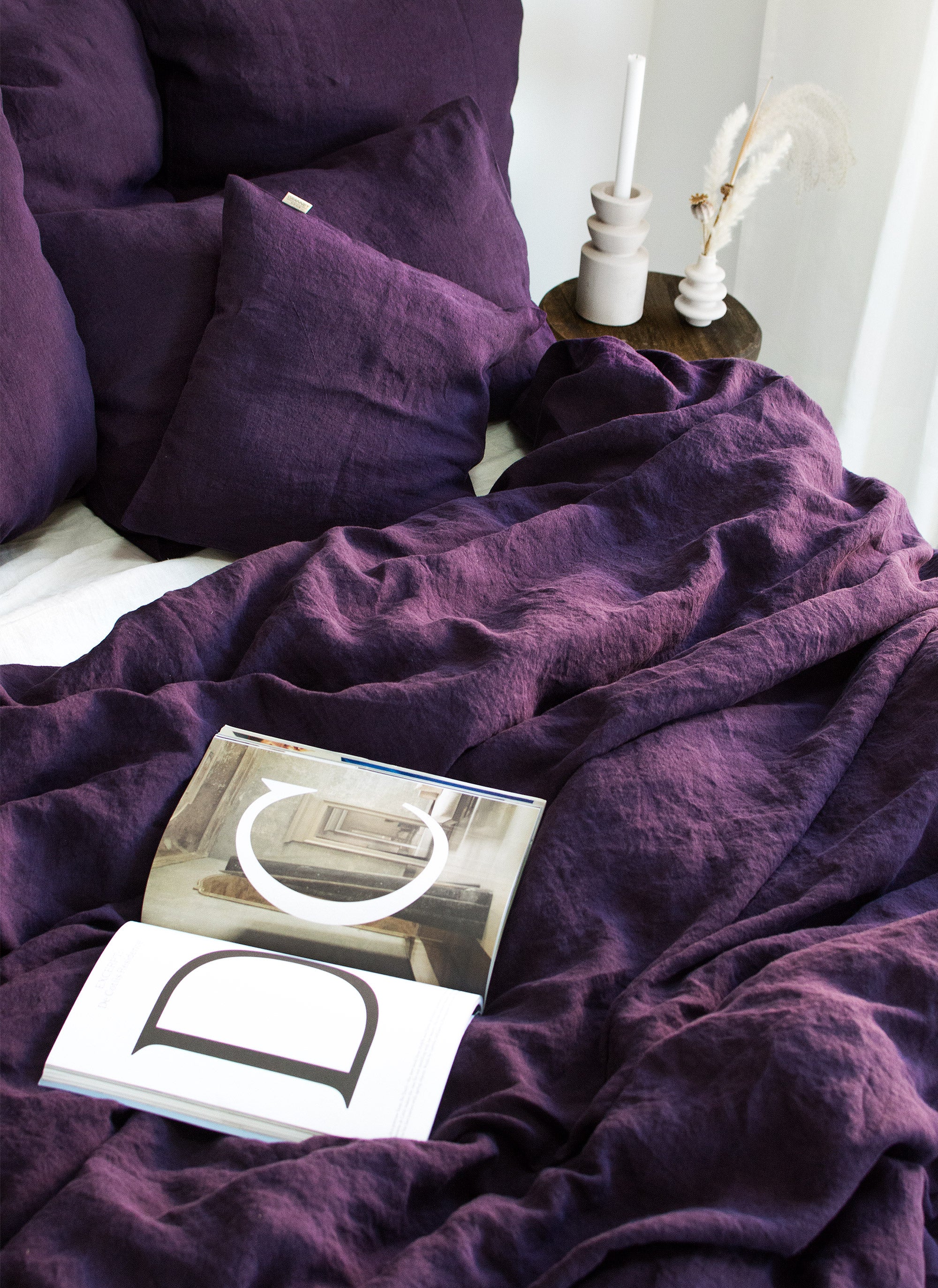 Linen Sheet Set in Plum