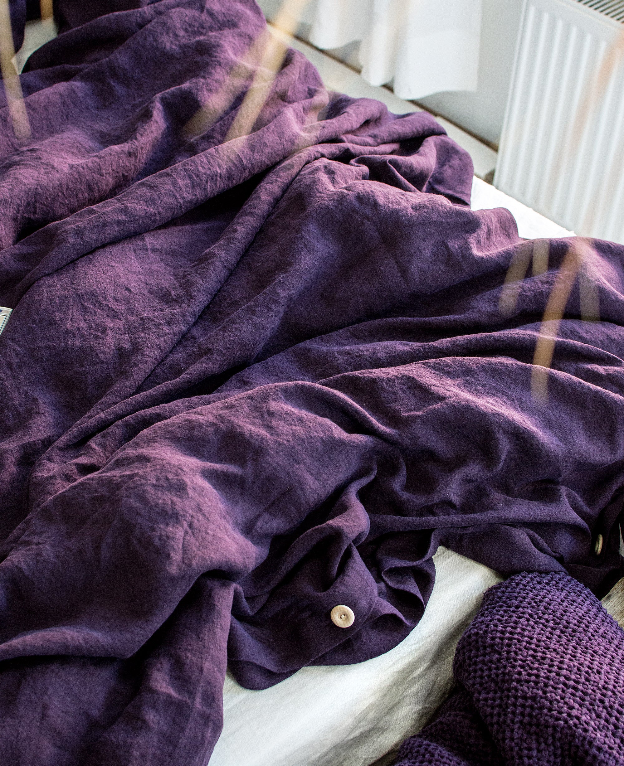 Linen Sheet Set in Plum