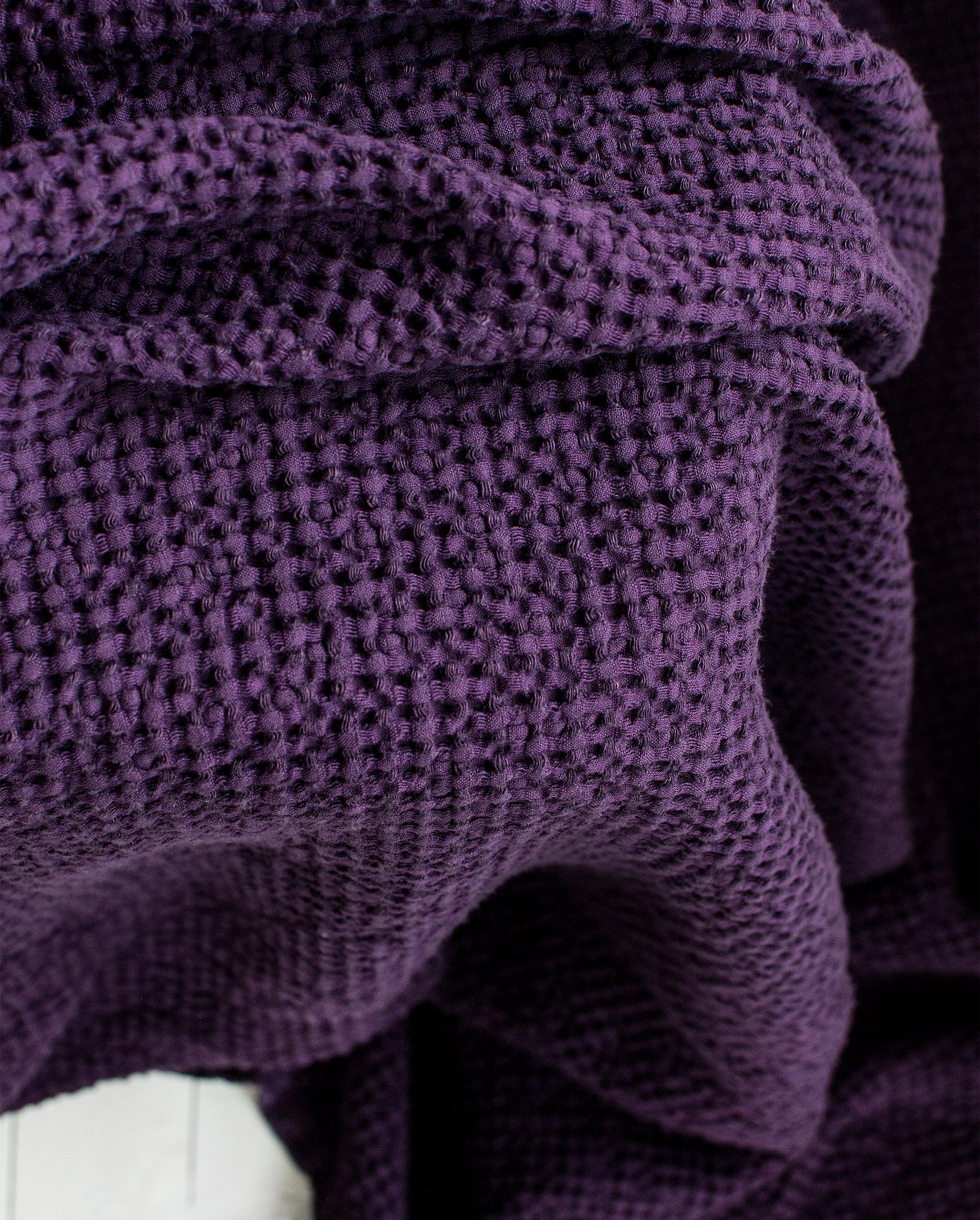 Waffle Blanket in Plum