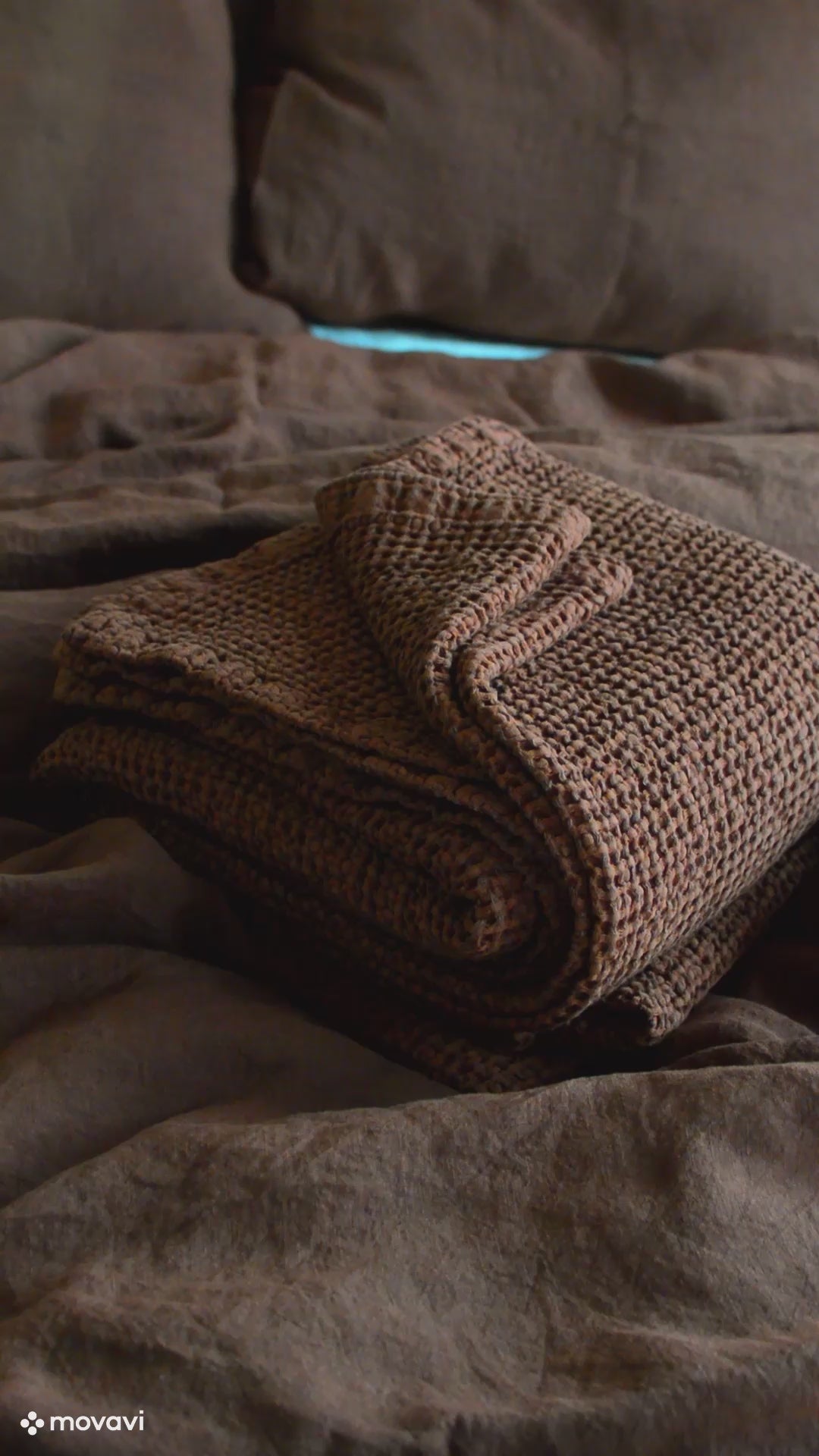 Waffle Blanket in Walnut