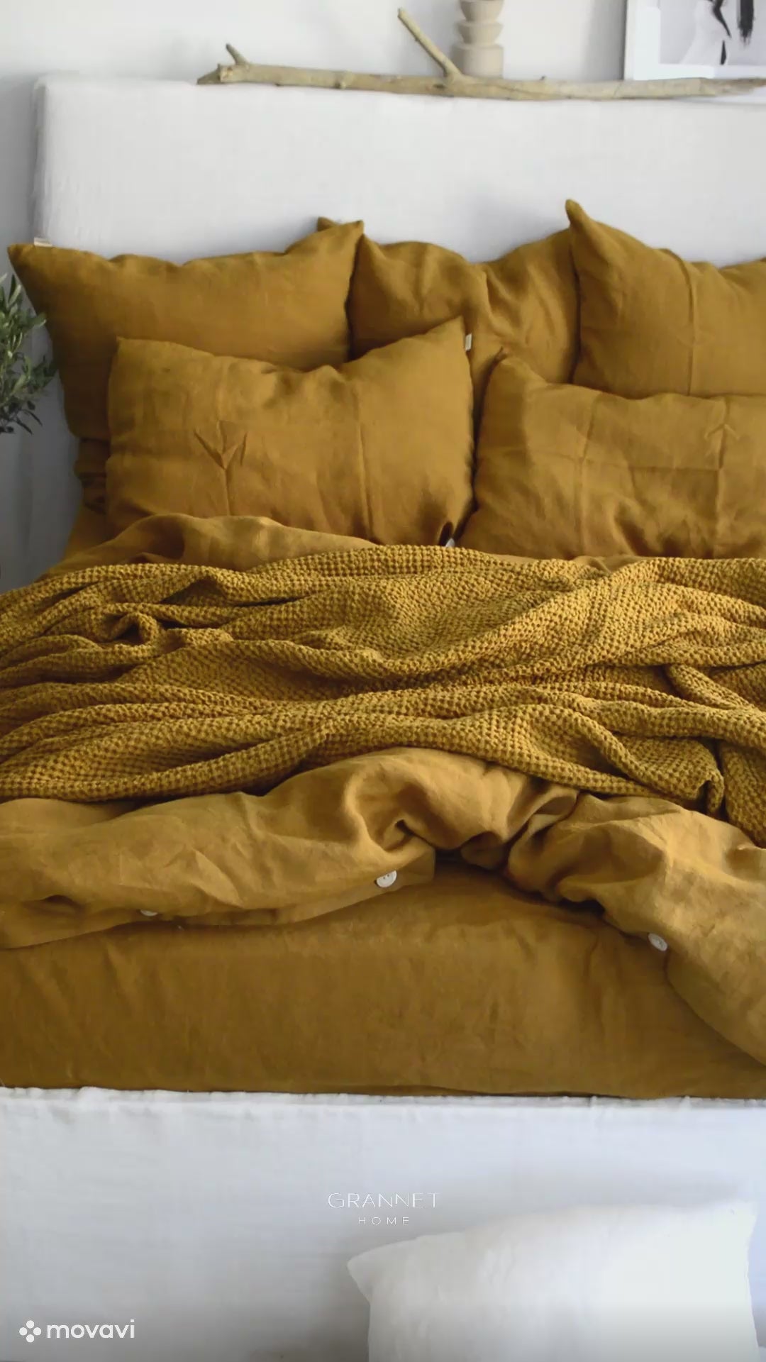 Waffle Blanket in Mustard
