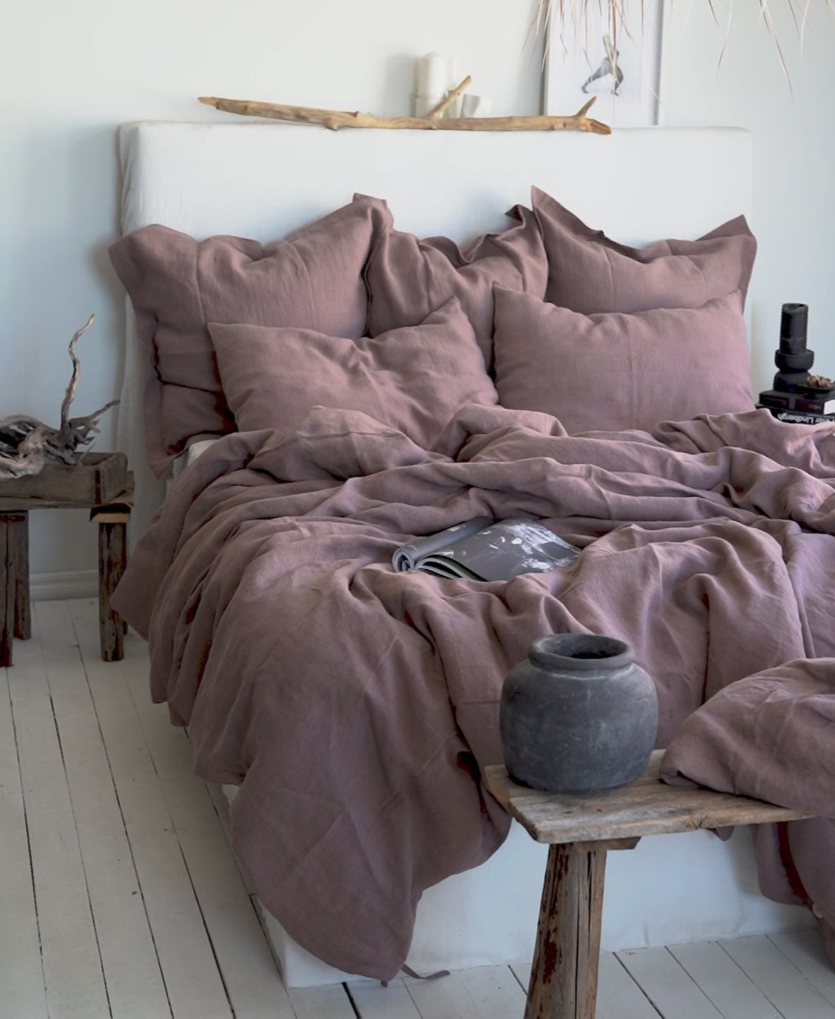 Linen Pillowcase with Border Edge
