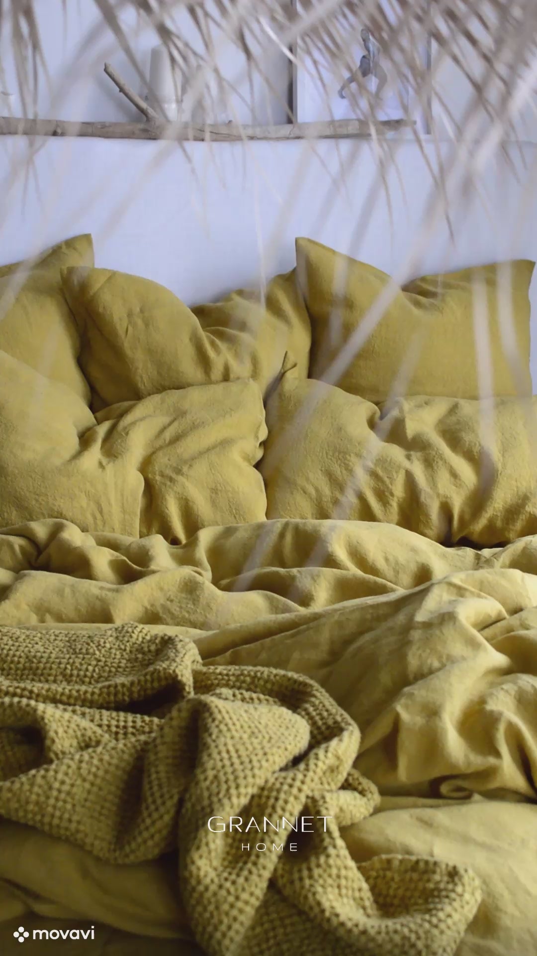 Linen Sheet Set in Yellow Ochre
