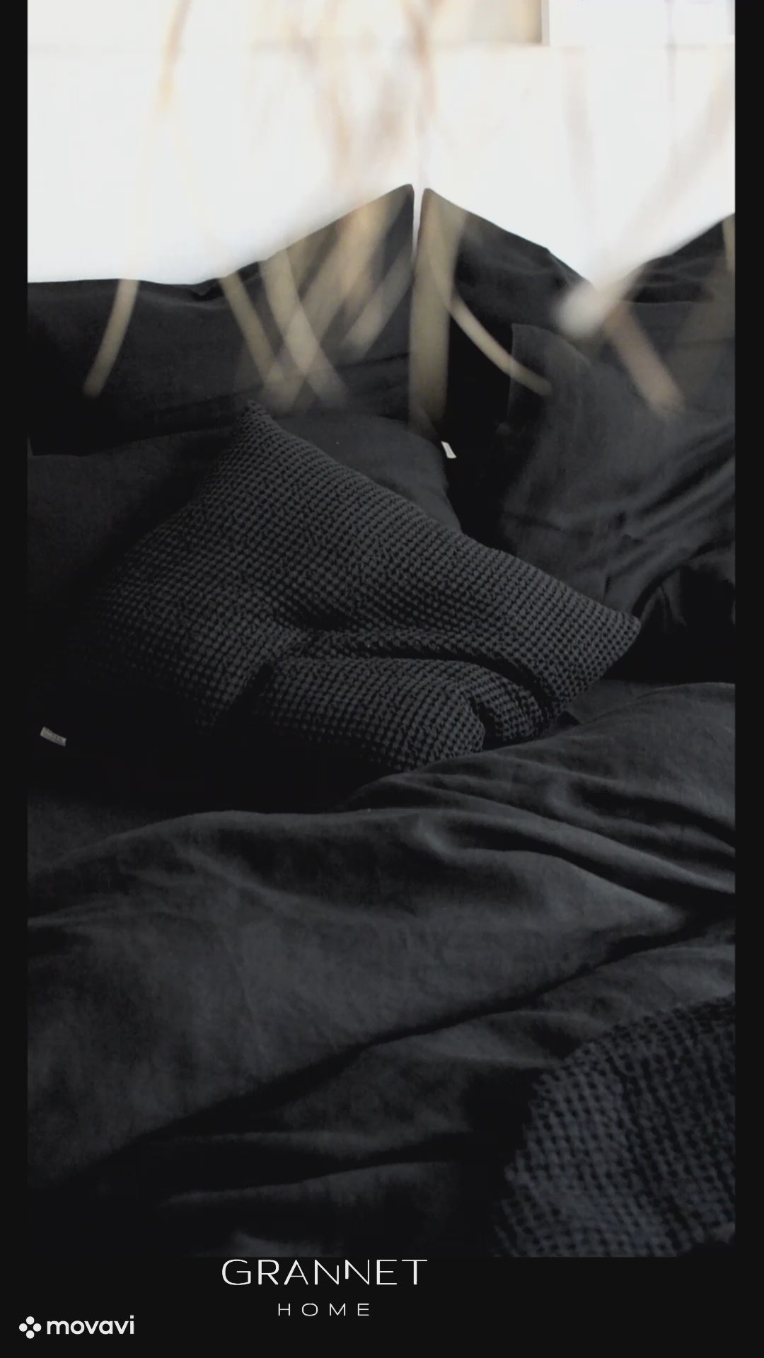 Linen Bedding Set in Space Black - Duvet Cover & 2 Pillowcases