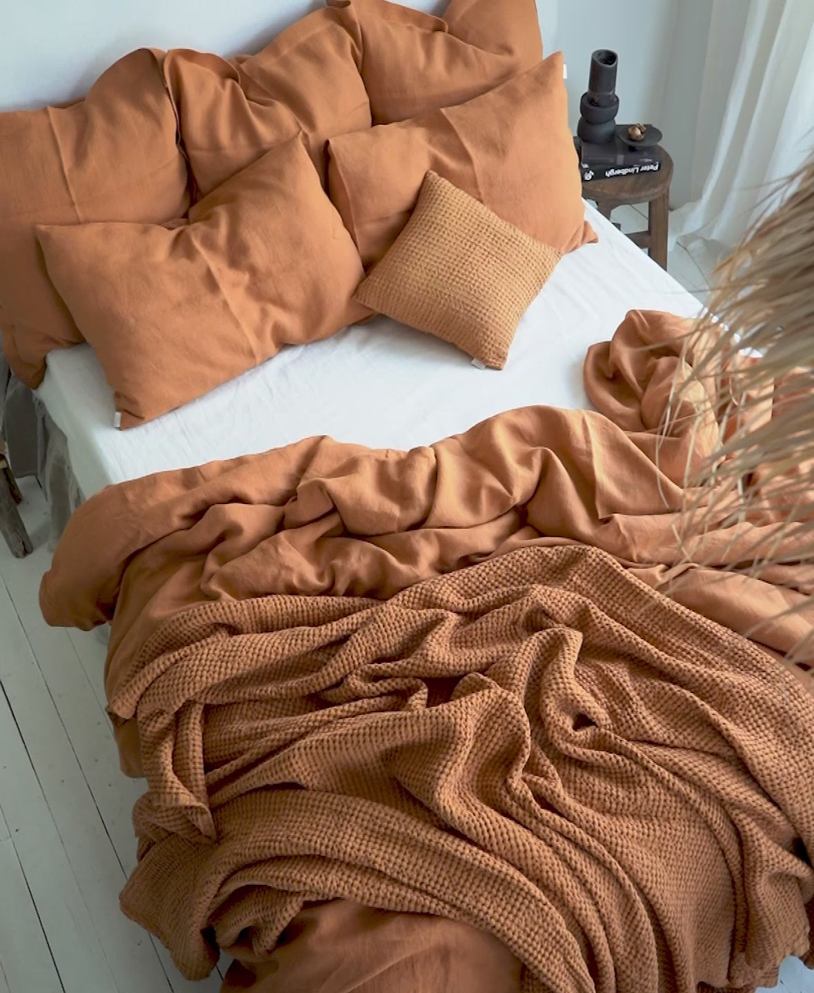 Linen Flat Sheet in Cinnamon