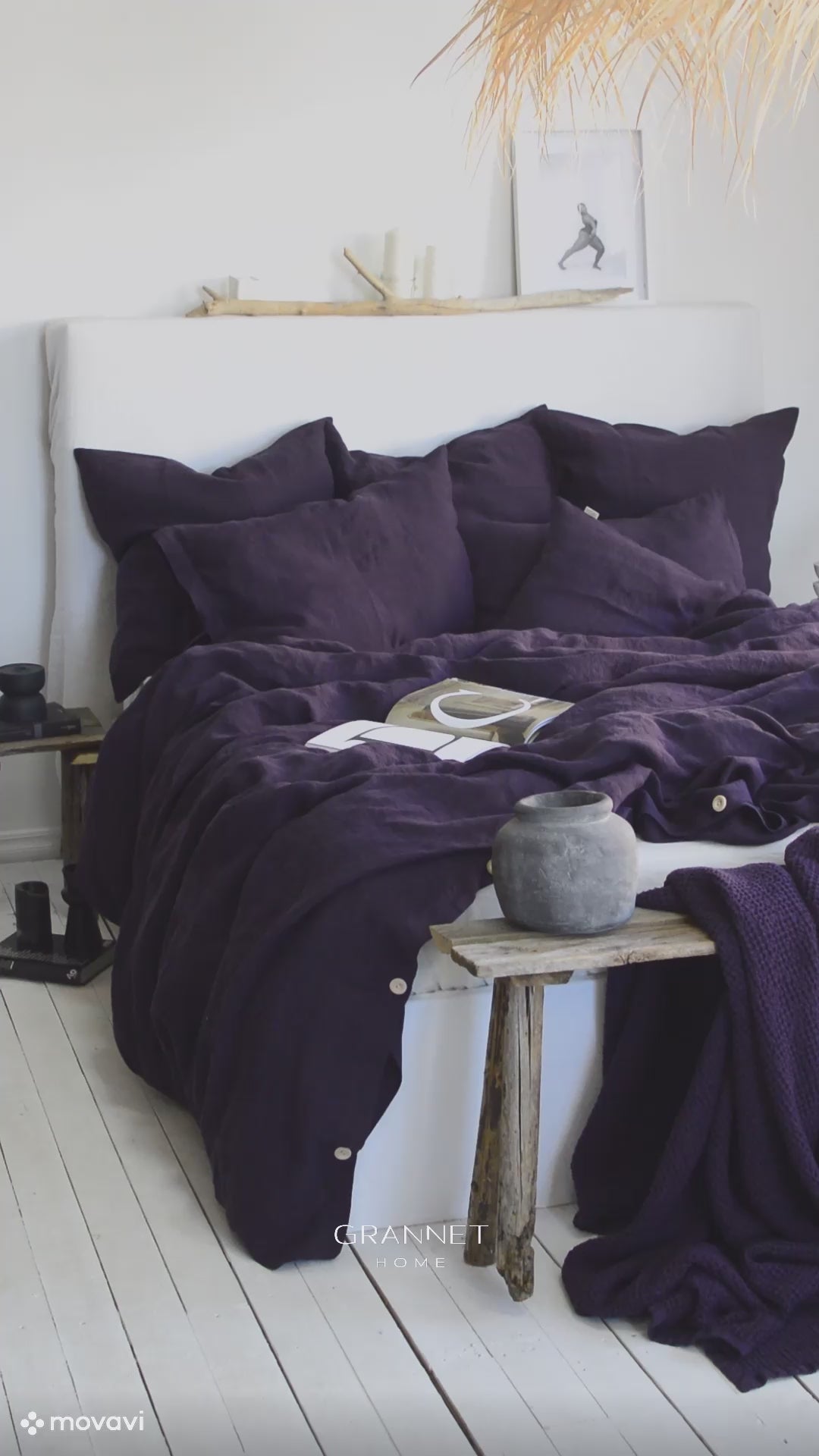 Linen Sheet Set in Plum