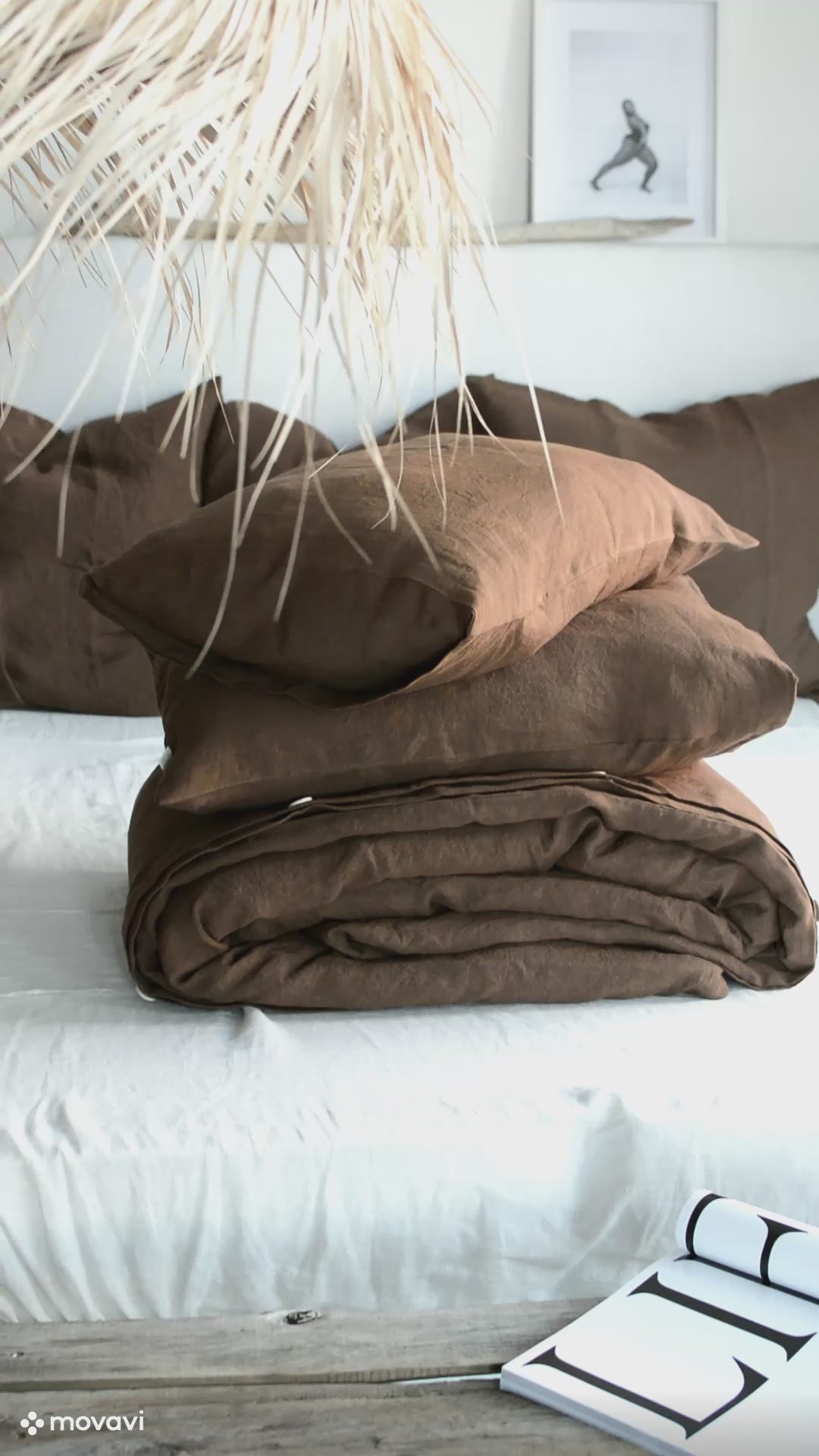Linen Flat Sheet in Walnut