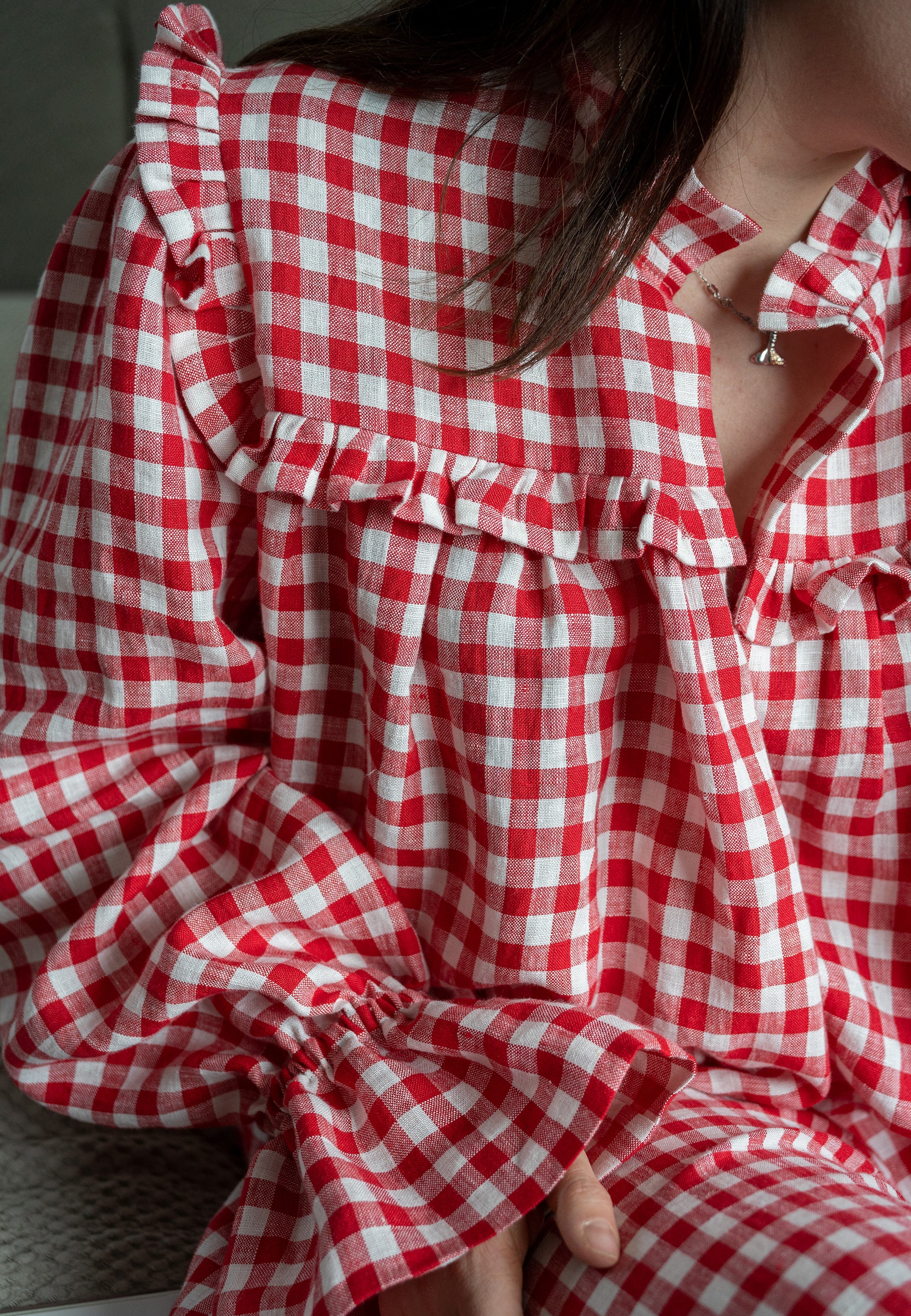 Pajama set CARLA in Red Gingham