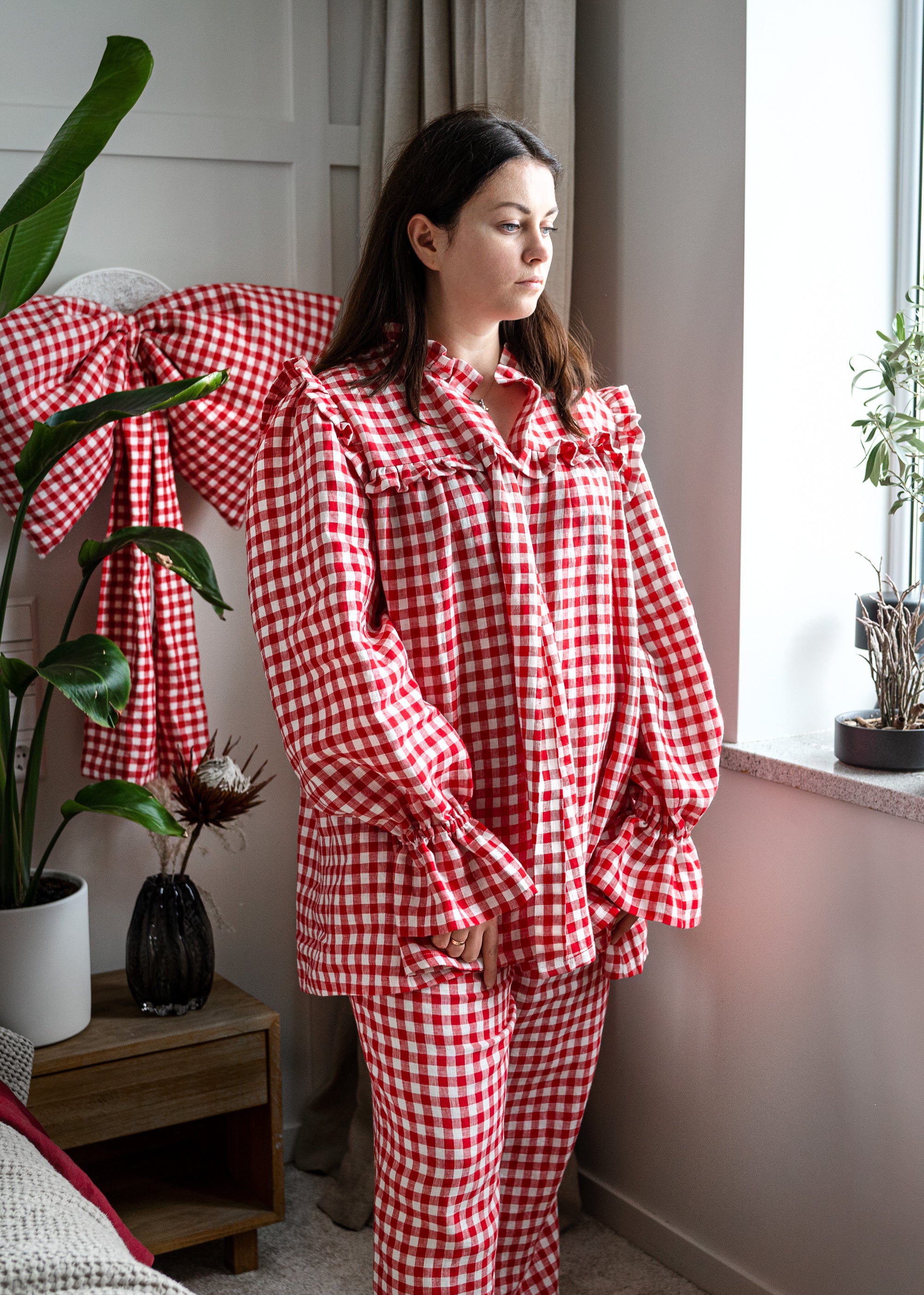Pajama set CARLA in Red Gingham