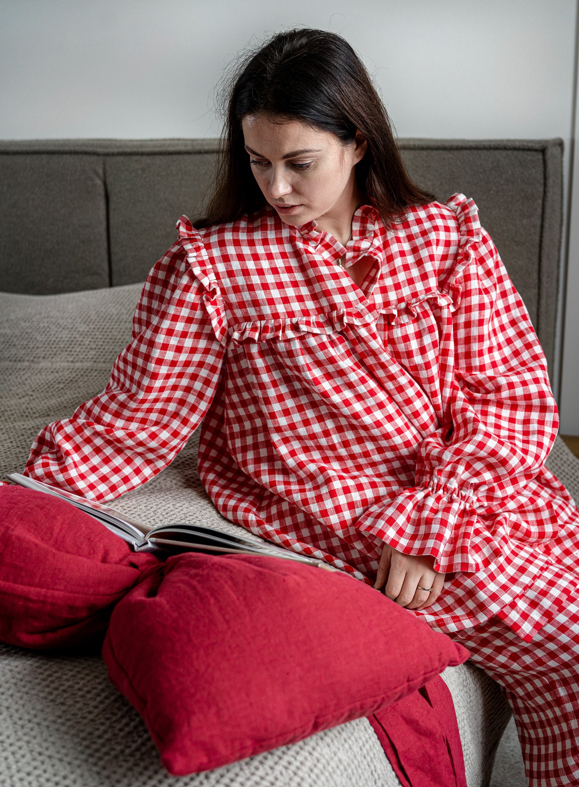 Pajama set CARLA in Red Gingham