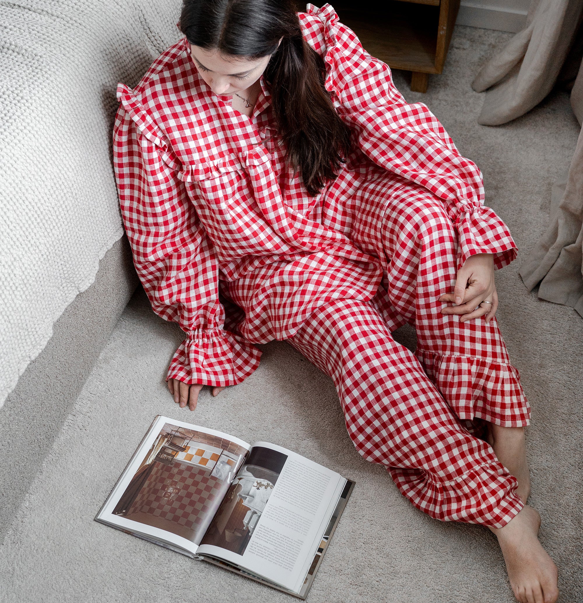 Pajama set CARLA in Red Gingham