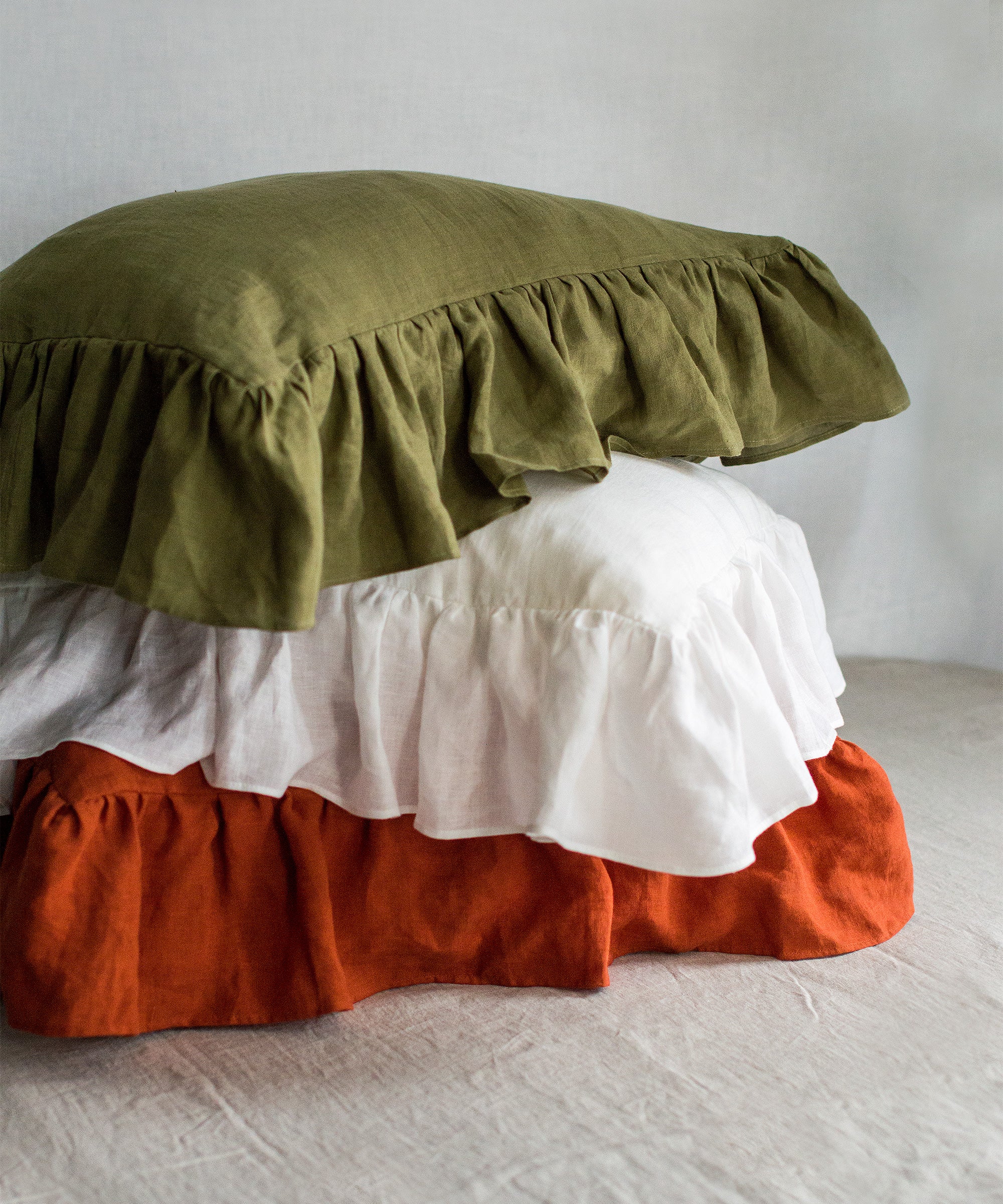 Linen Pillowcase with Long Ruffle