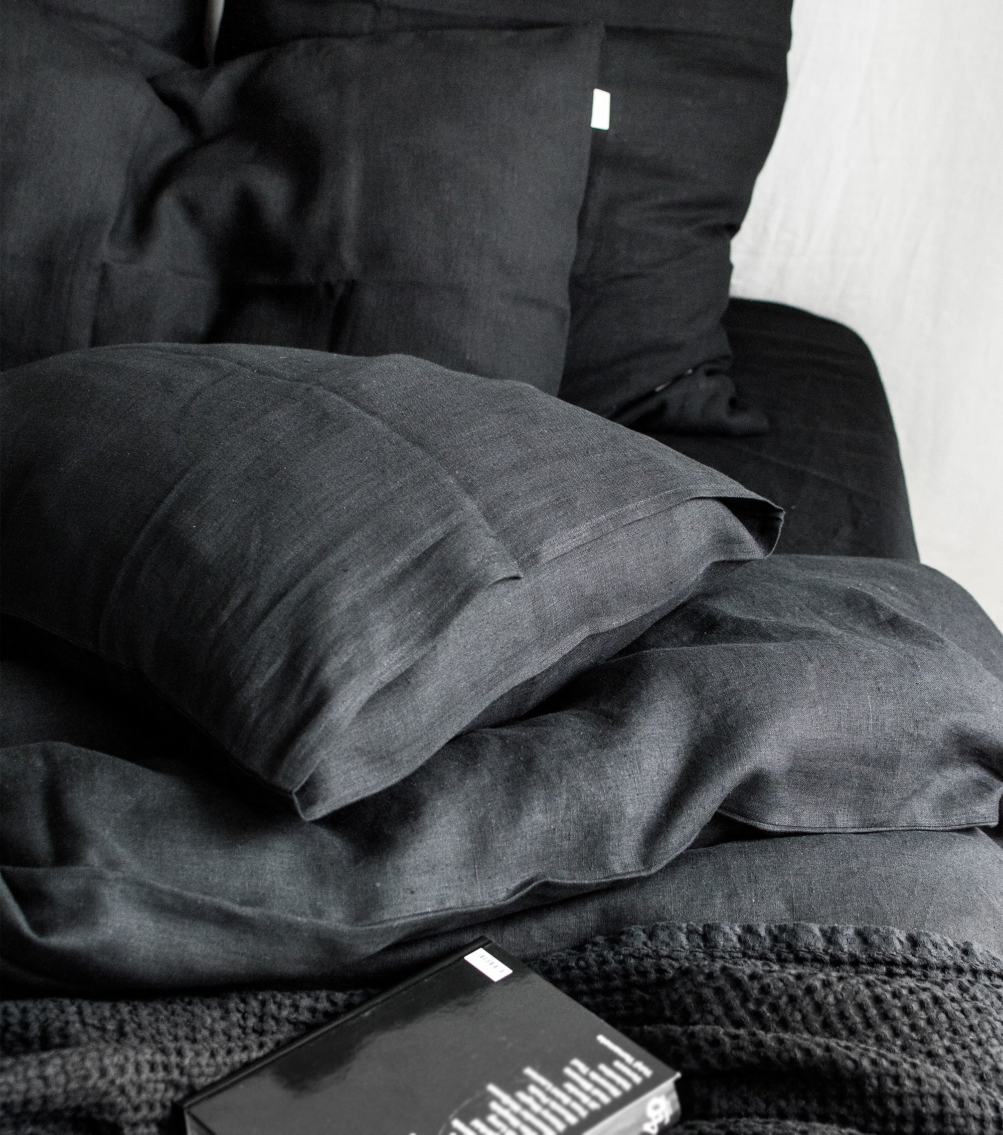 Linen Pillowcase in Space Black