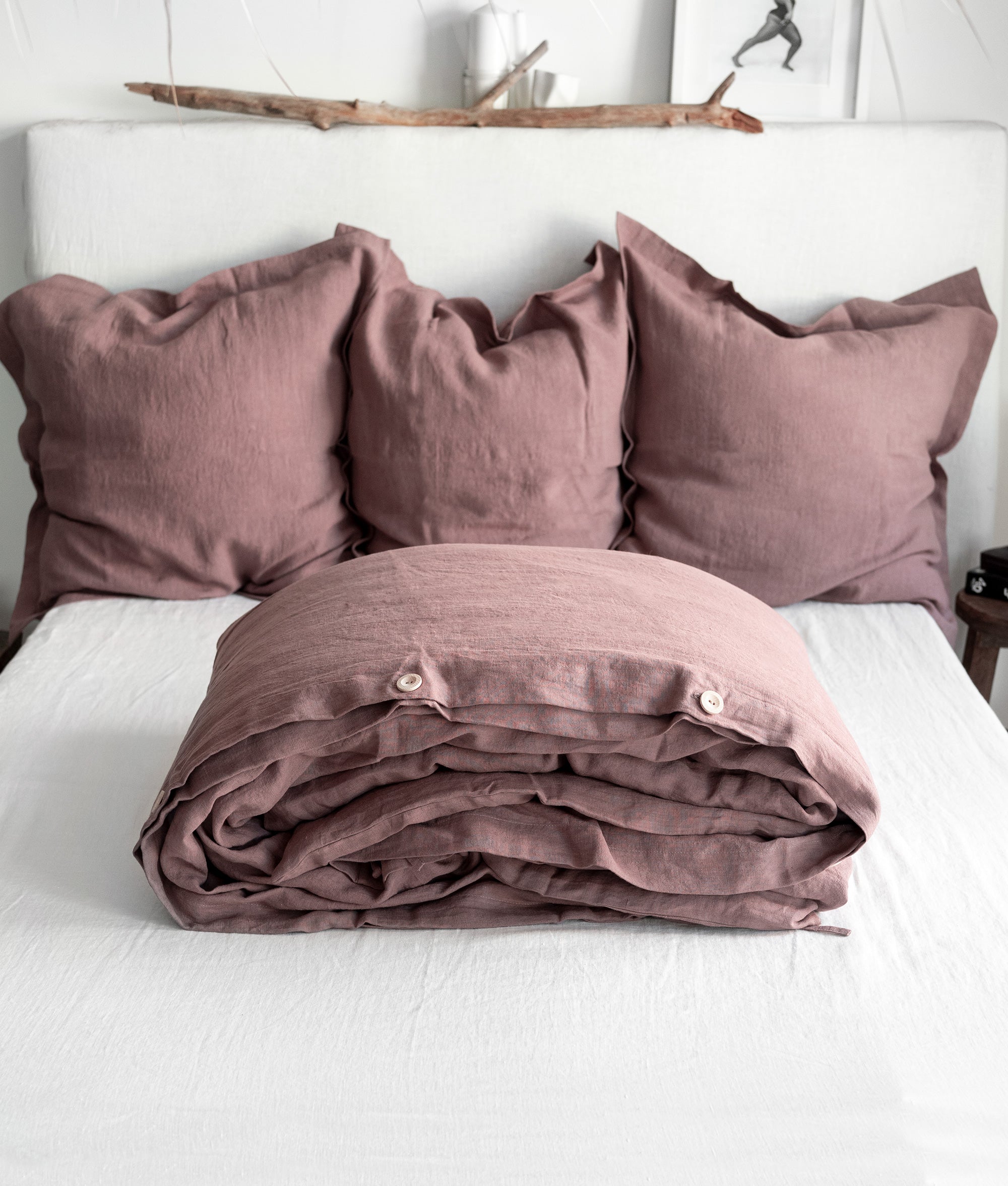Linen Duvet Cover in Taupe